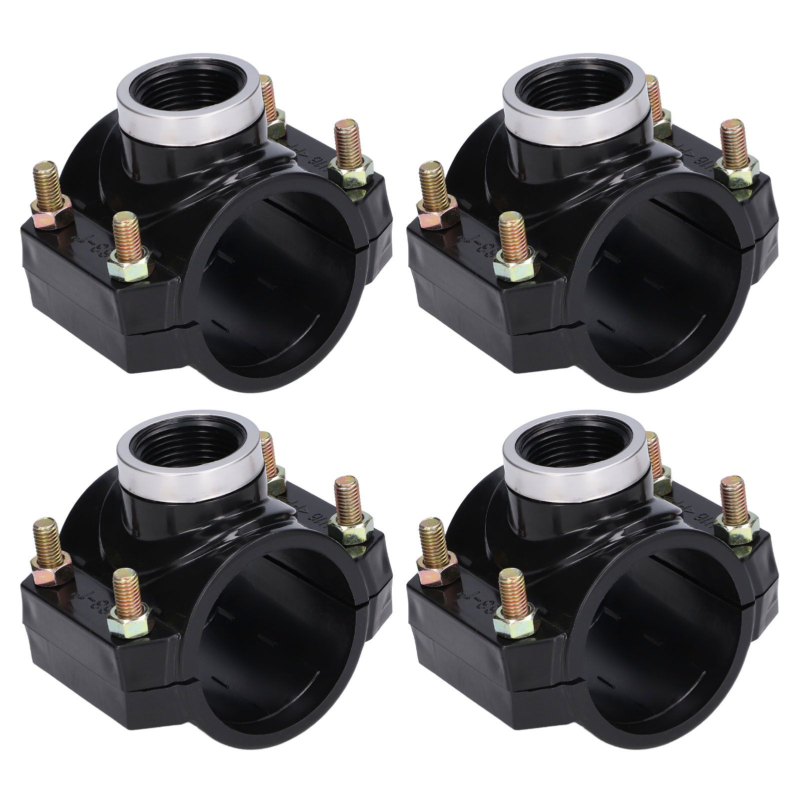 4 Sets Water Drain Saddle Plastic Pipe Additional Quick Connector Tee Kit G1 Female Thread - Image 6