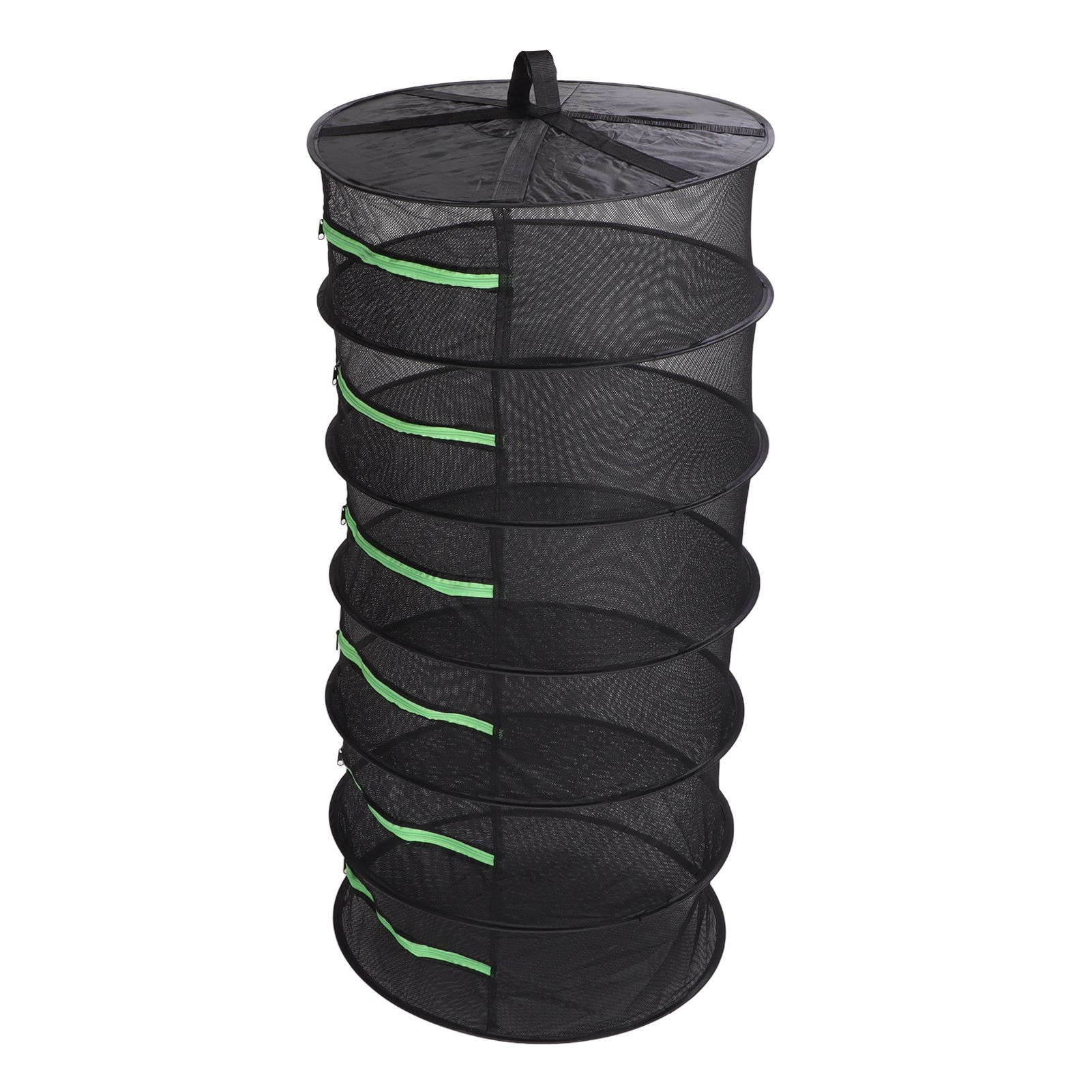 Herb Drying Rack Breathable Mesh Hanging Foldable Dryer with Zippers Ring for Garden Plant - Image 3