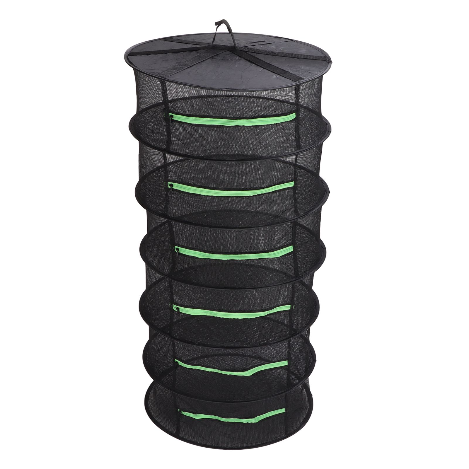 Herb Drying Rack Breathable Mesh Hanging Foldable Dryer with Zippers Ring for Garden Plant - Image 4