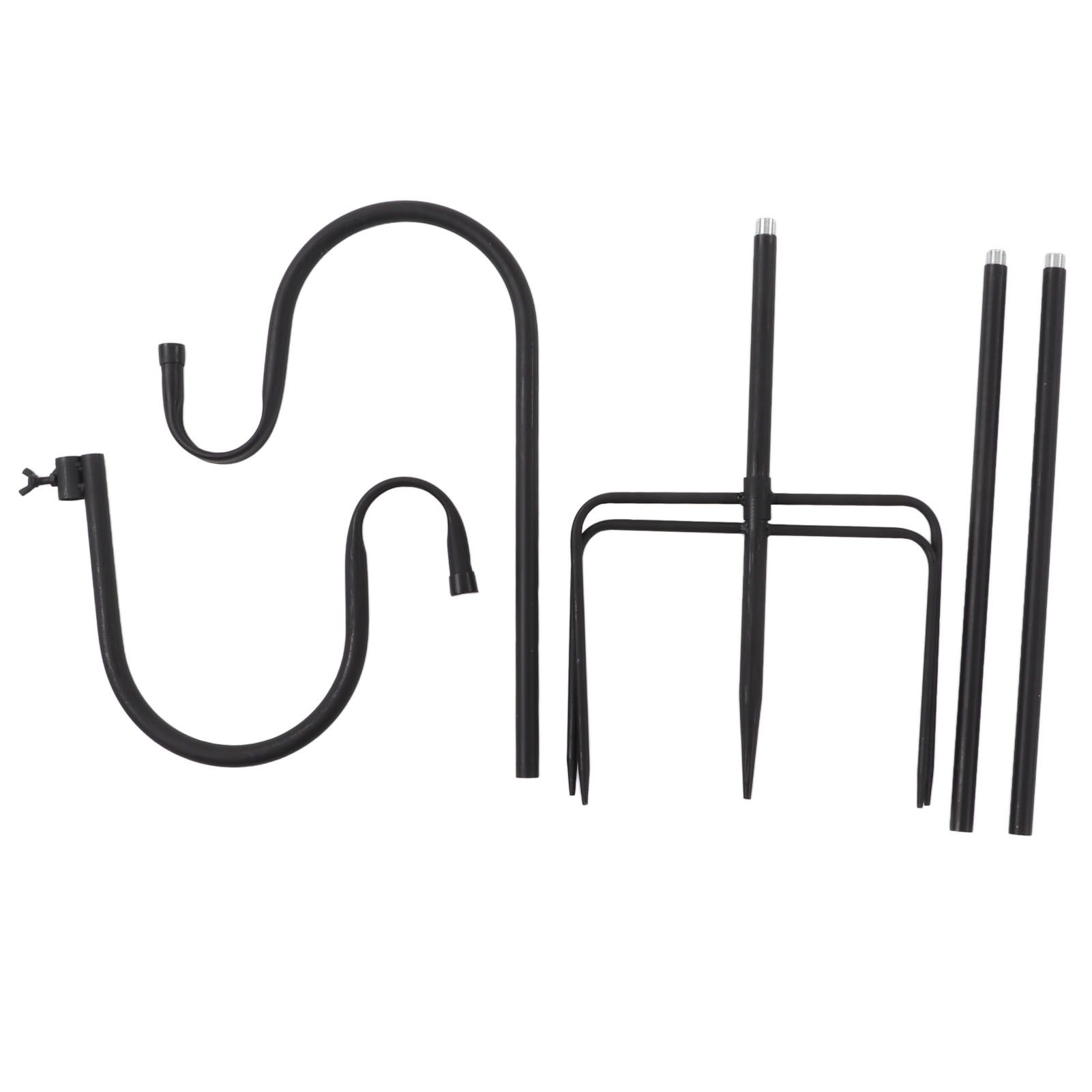 Shepherd's Hook Detachable Bird Feeder Hanger Iron 2 Hooks 5 Prong Bases Courtyard Accessories - Image 2