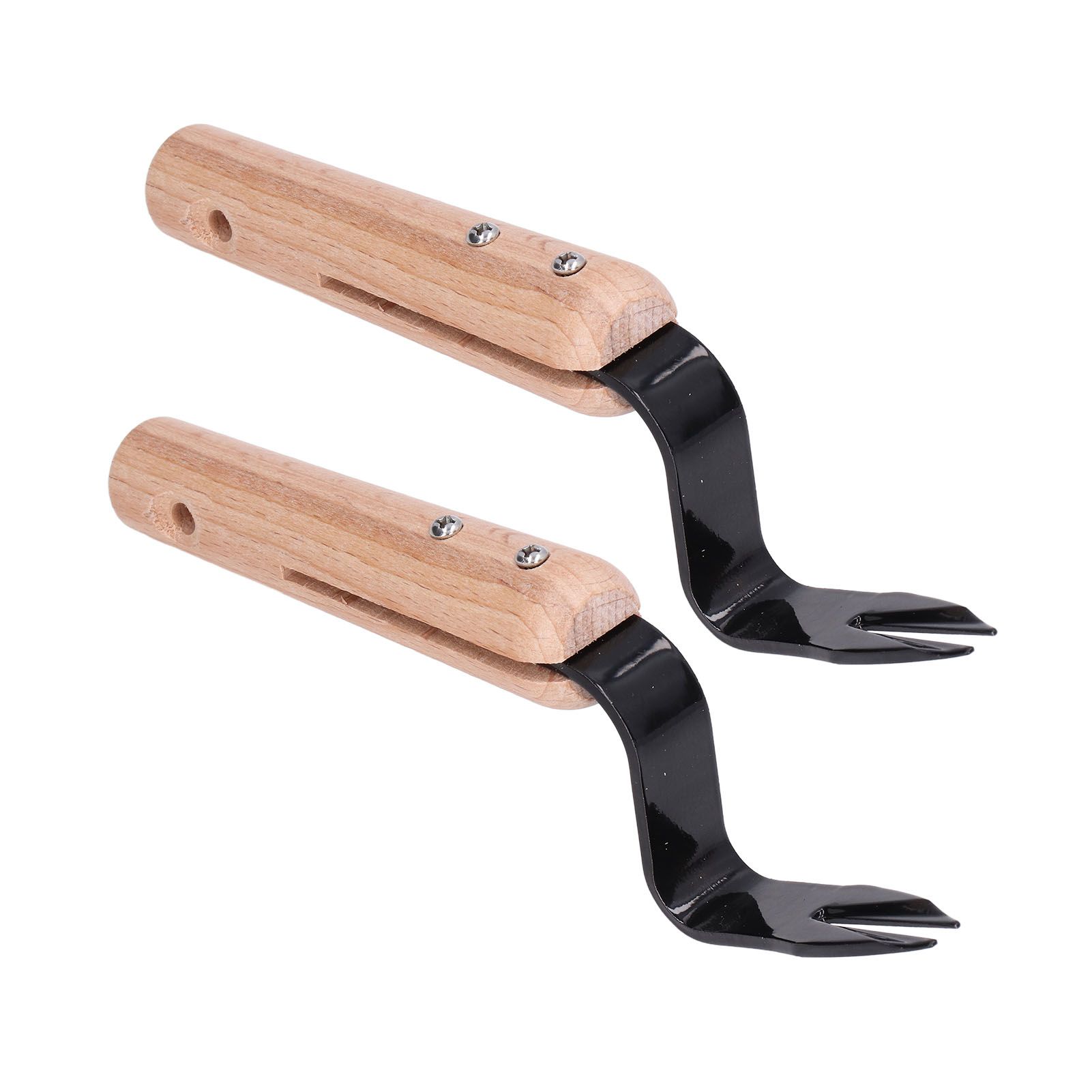 2Pcs Forked Head Hand Weeder Puller Wood Handle Remove Weeds Shovel Garden Weeding Fork Trimming Tools Planting Gadgets - Image 2
