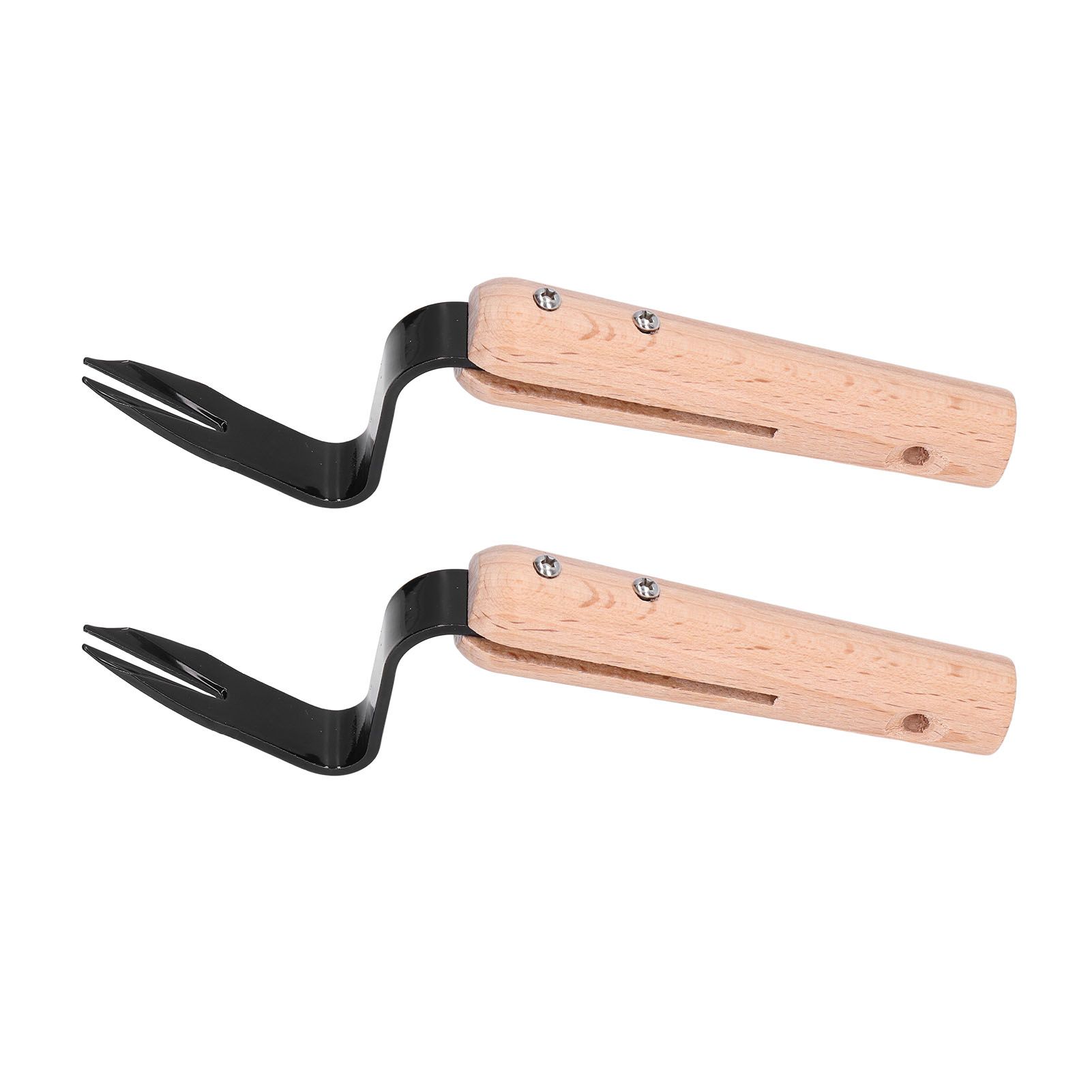 2Pcs Forked Head Hand Weeder Puller Wood Handle Remove Weeds Shovel Garden Weeding Fork Trimming Tools Planting Gadgets - Image 7