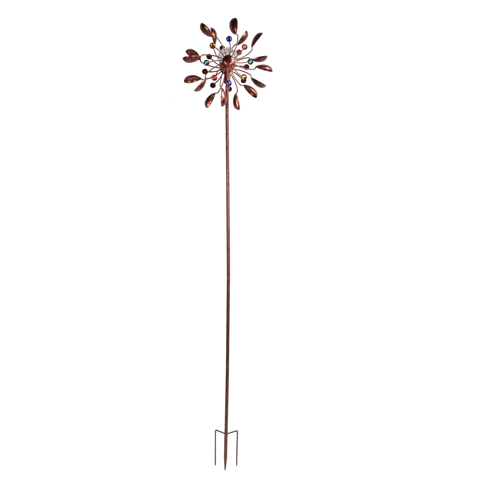 Solar Wind Spinners Multi Color LED Lights Garden Wind Catcher Windmill for Courtyard - Image 1