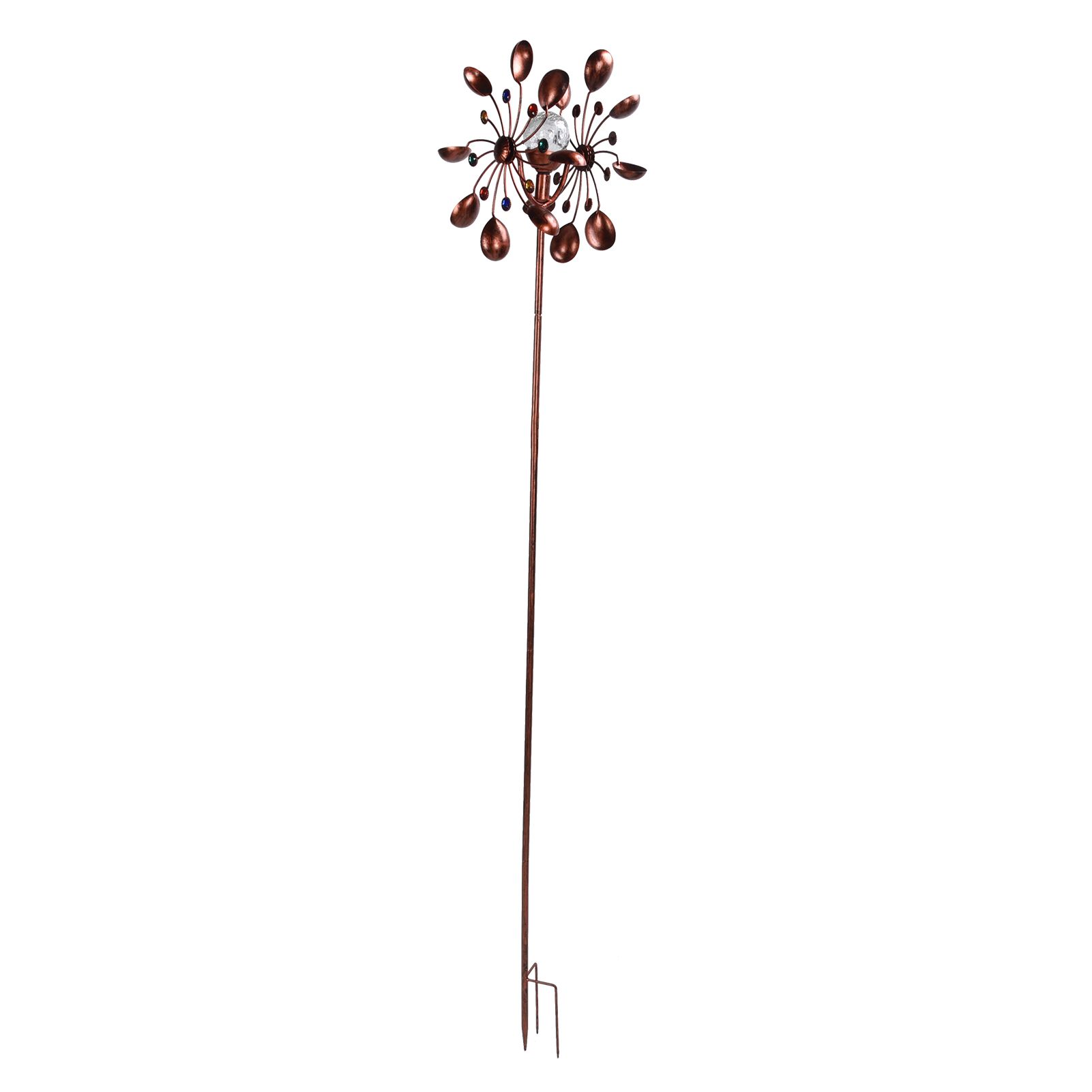 Solar Wind Spinners Multi Color LED Lights Garden Wind Catcher Windmill for Courtyard - Image 2