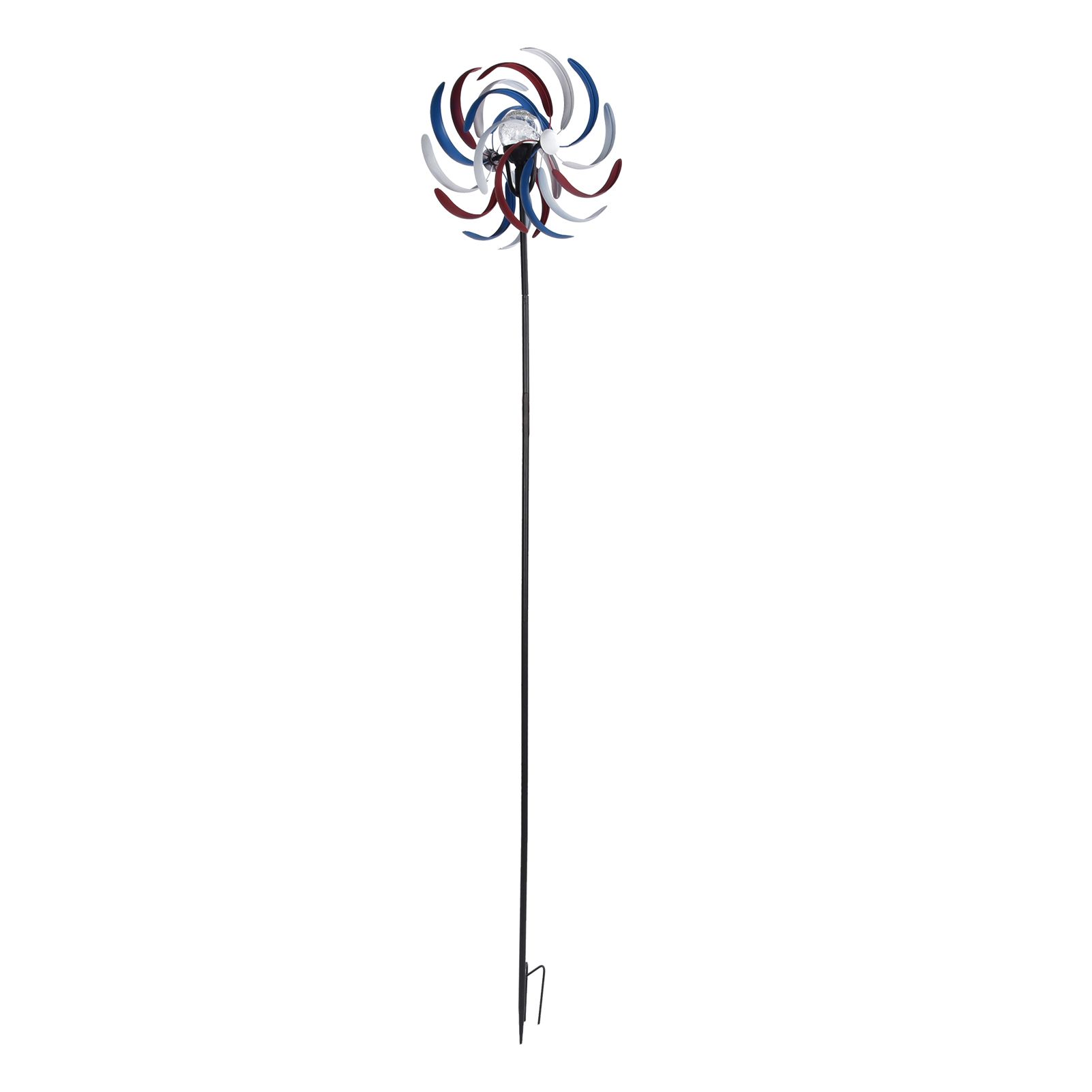 Outdoor Metal Wind Spinners LED Light Solar Powered Windmill for Yard Garden Lawns Decoration - Image 3