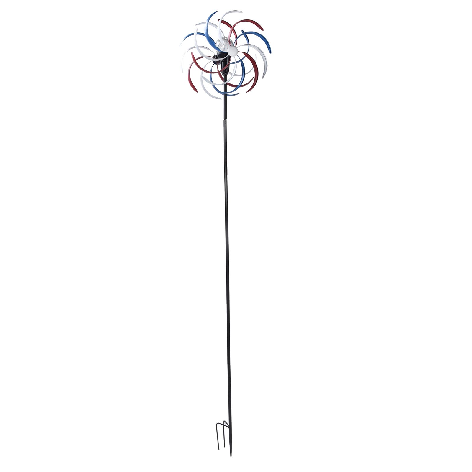 Outdoor Metal Wind Spinners LED Light Solar Powered Windmill for Yard Garden Lawns Decoration - Image 7