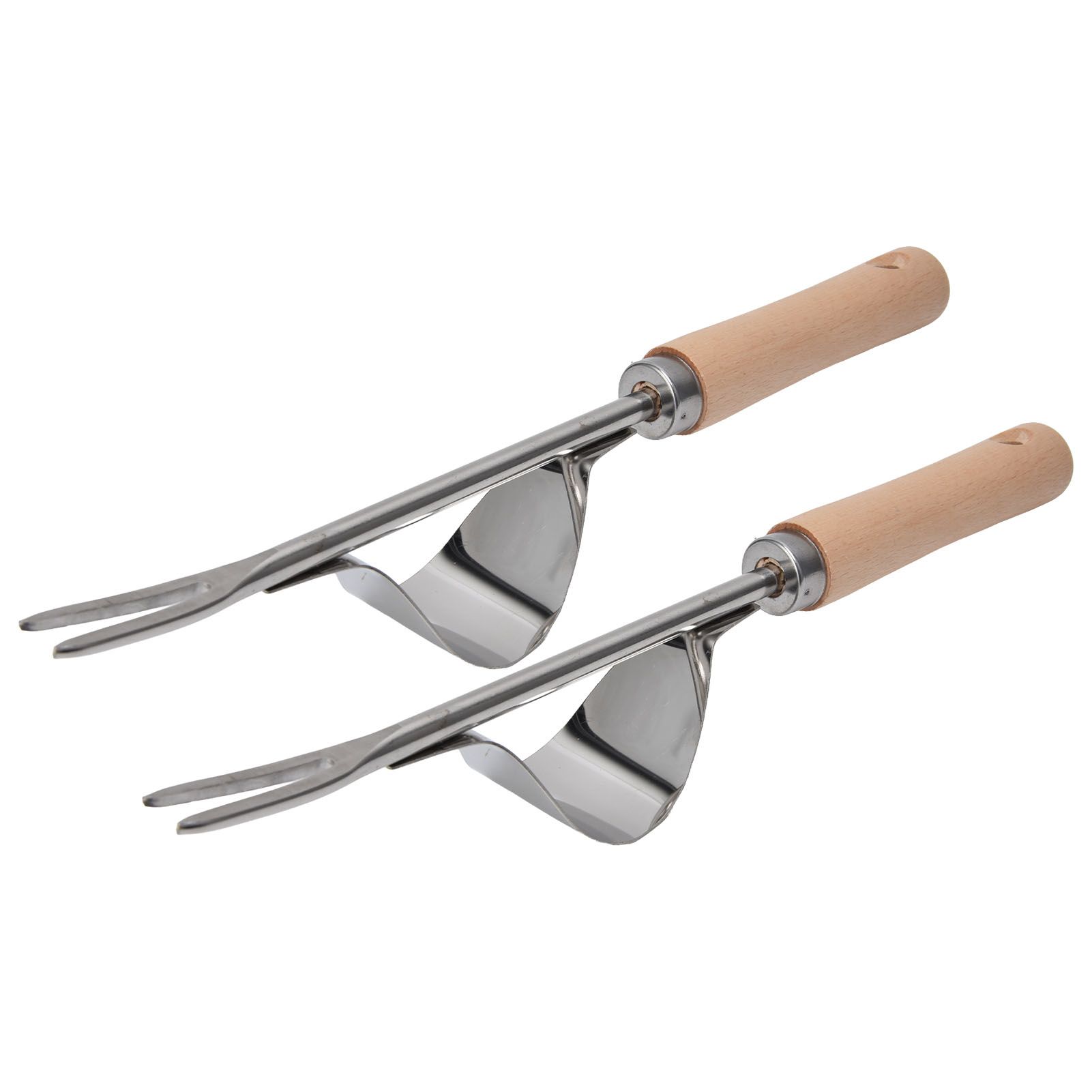 2Pcs Garden Hand Weeder Stainless Steel Sturdy Durable Rustproof Glossy Handle Weed Removal Tool - Image 2