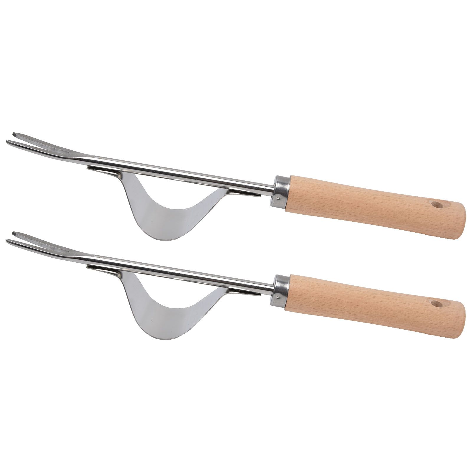 2Pcs Garden Hand Weeder Stainless Steel Sturdy Durable Rustproof Glossy Handle Weed Removal Tool - Image 3