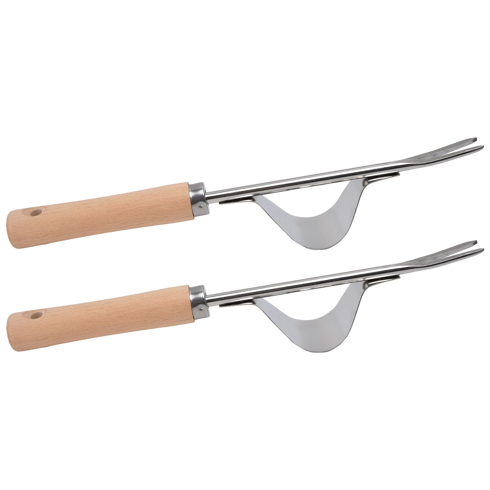 2Pcs Garden Hand Weeder Stainless Steel Sturdy Durable Rustproof Glossy Handle Weed Removal Tool - Image 4