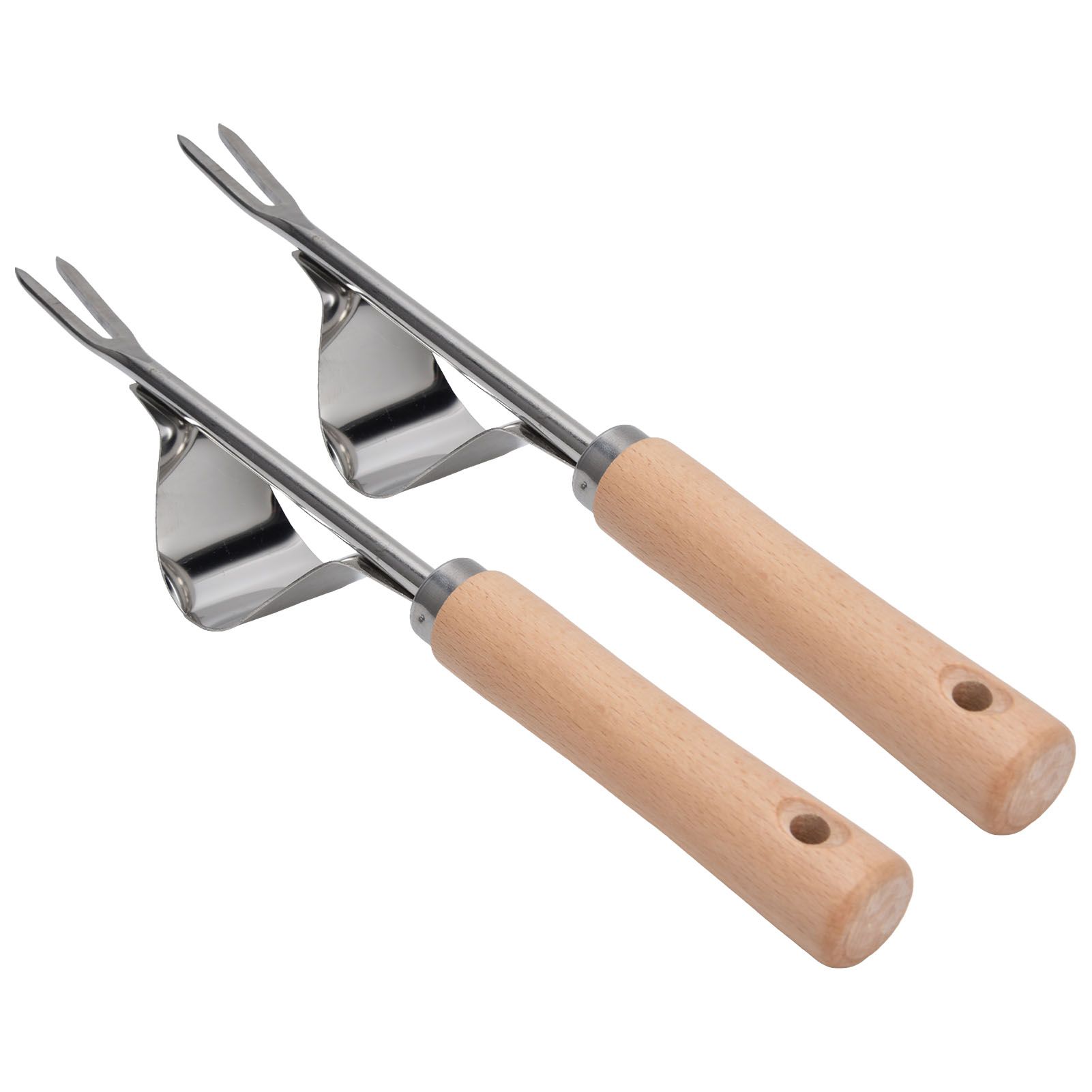 2Pcs Garden Hand Weeder Stainless Steel Sturdy Durable Rustproof Glossy Handle Weed Removal Tool - Image 5