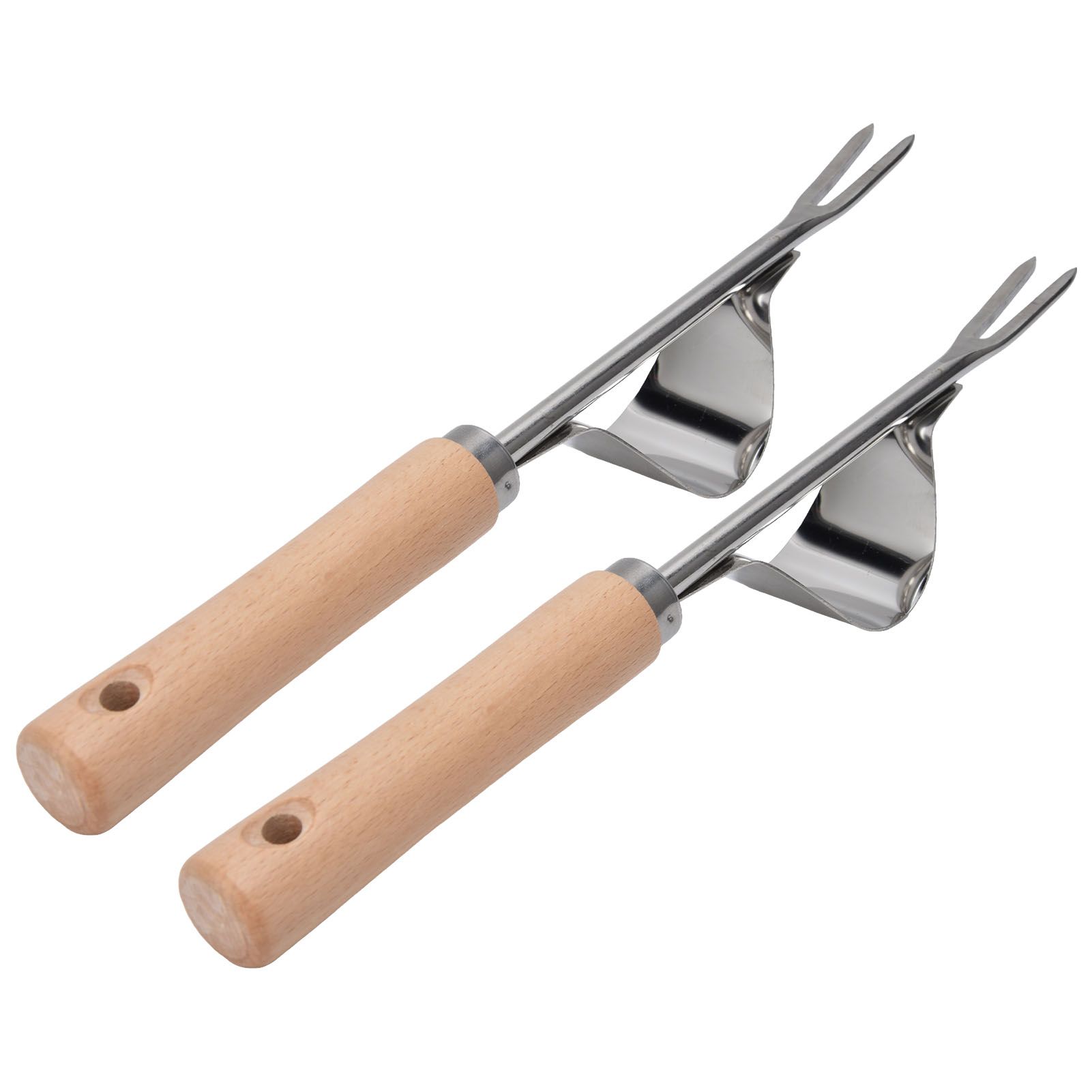 2Pcs Garden Hand Weeder Stainless Steel Sturdy Durable Rustproof Glossy Handle Weed Removal Tool - Image 6