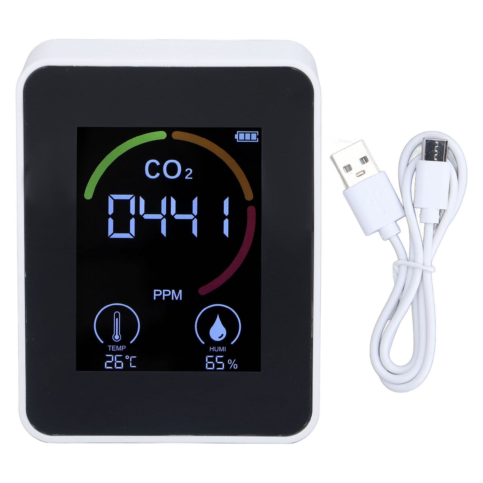 Digital Air Quality Monitor Carbon Dioxide Detector CO2 Tester Temperature Humidity Tester - Image 1