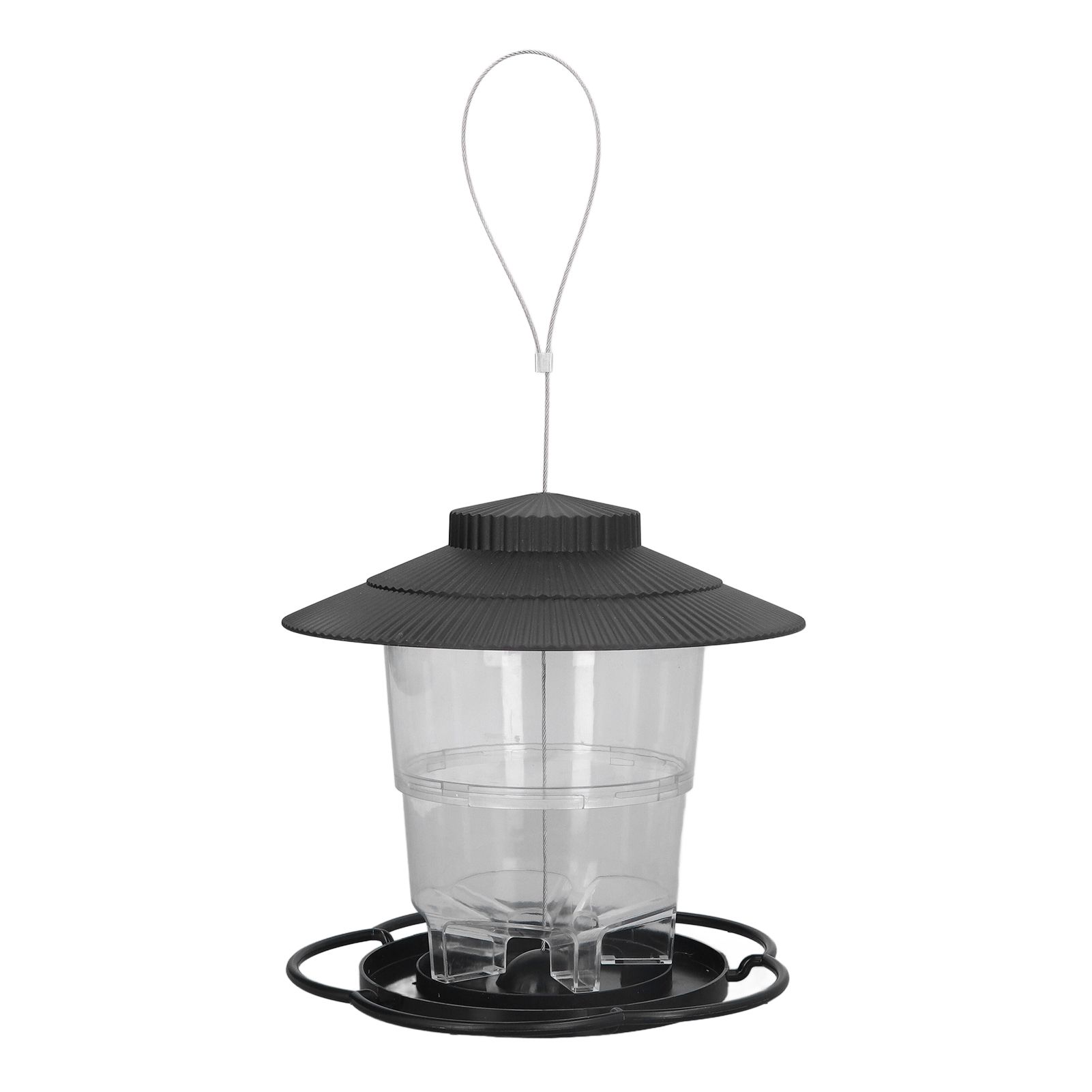 Bird Feeder 1L Durable ABS Easy Filling Transparent Container Portable Pavilion Design Hanging Bird Feeder - Image 1