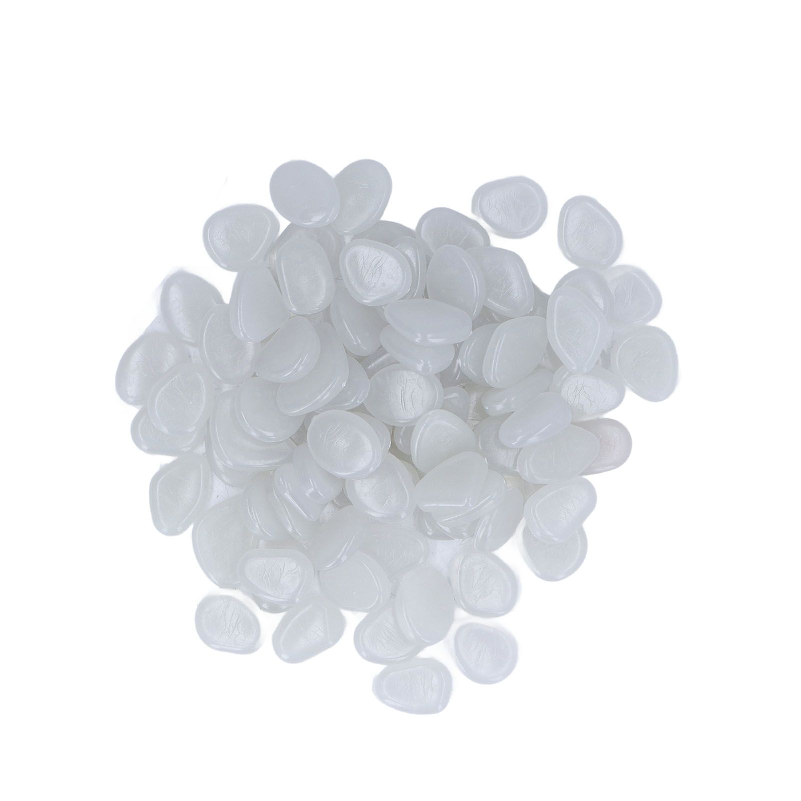 Outdoor Luminous Stones Colorful Fluorescent Luminous Pebbles for Dark Garden Courtyard Walkway Garden Trails 100 / Bag White - Image 1