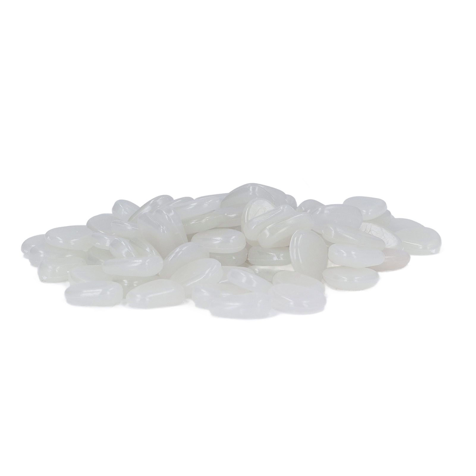 Outdoor Luminous Stones Colorful Fluorescent Luminous Pebbles for Dark Garden Courtyard Walkway Garden Trails 100 / Bag White - Image 5