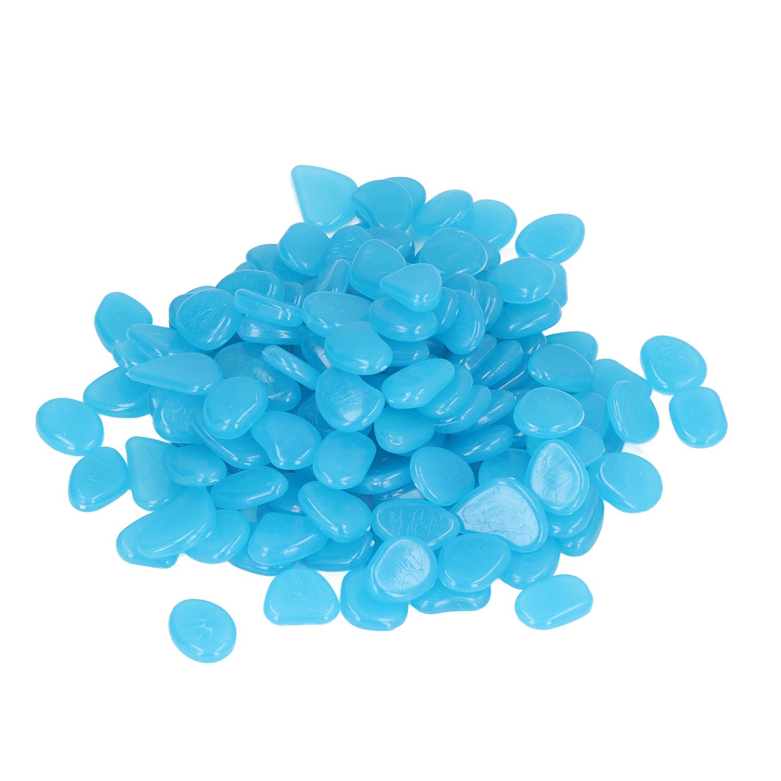 Outdoor Luminous Stones Colorful Fluorescent Luminous Pebbles for Dark Garden Courtyard Walkway Garden Trails 100 / Bag Dark Blue - Image 1