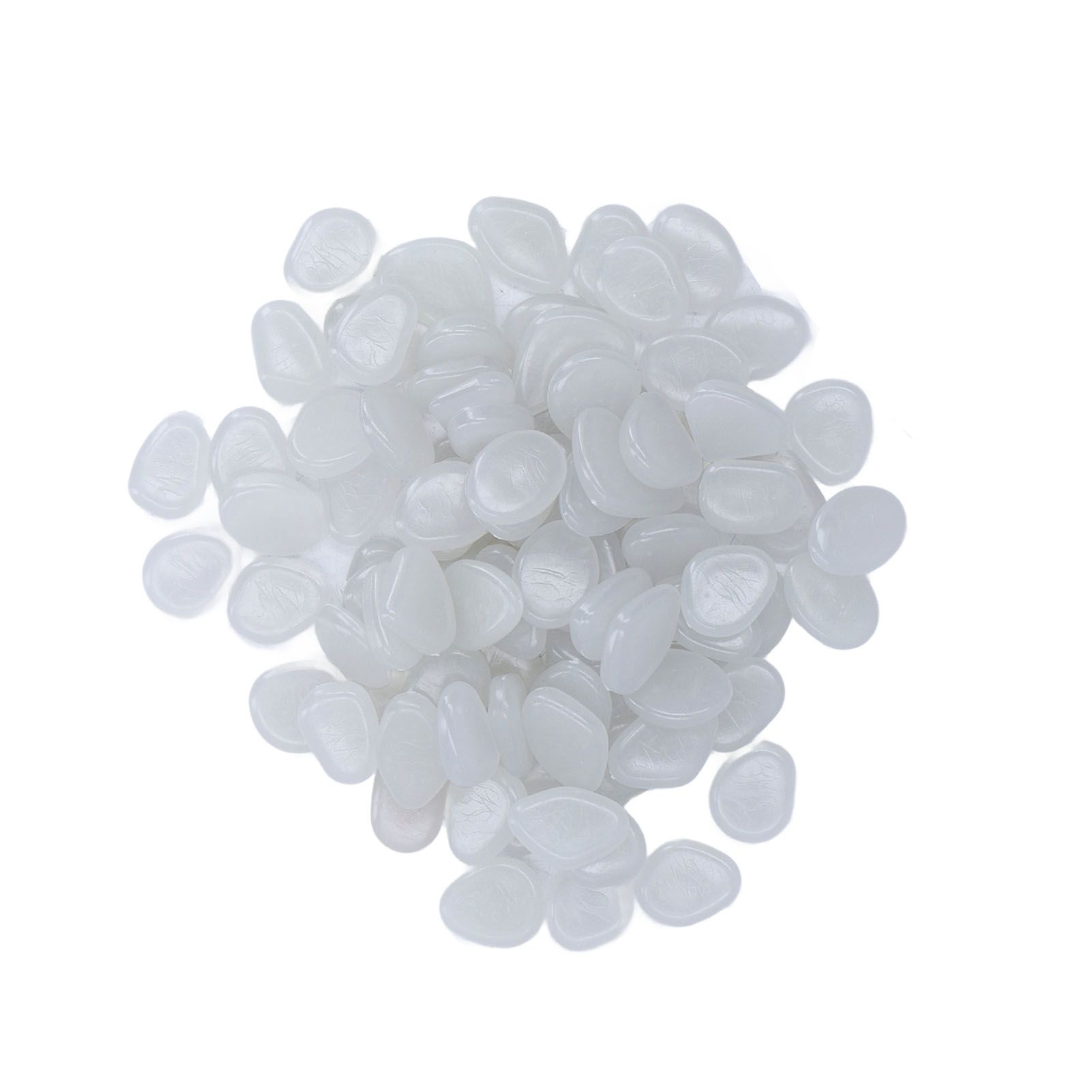 Outdoor Luminous Stones Colorful Fluorescent Luminous Pebbles for Dark Garden Courtyard Walkway Garden Trails 200 / Bag White - Image 3