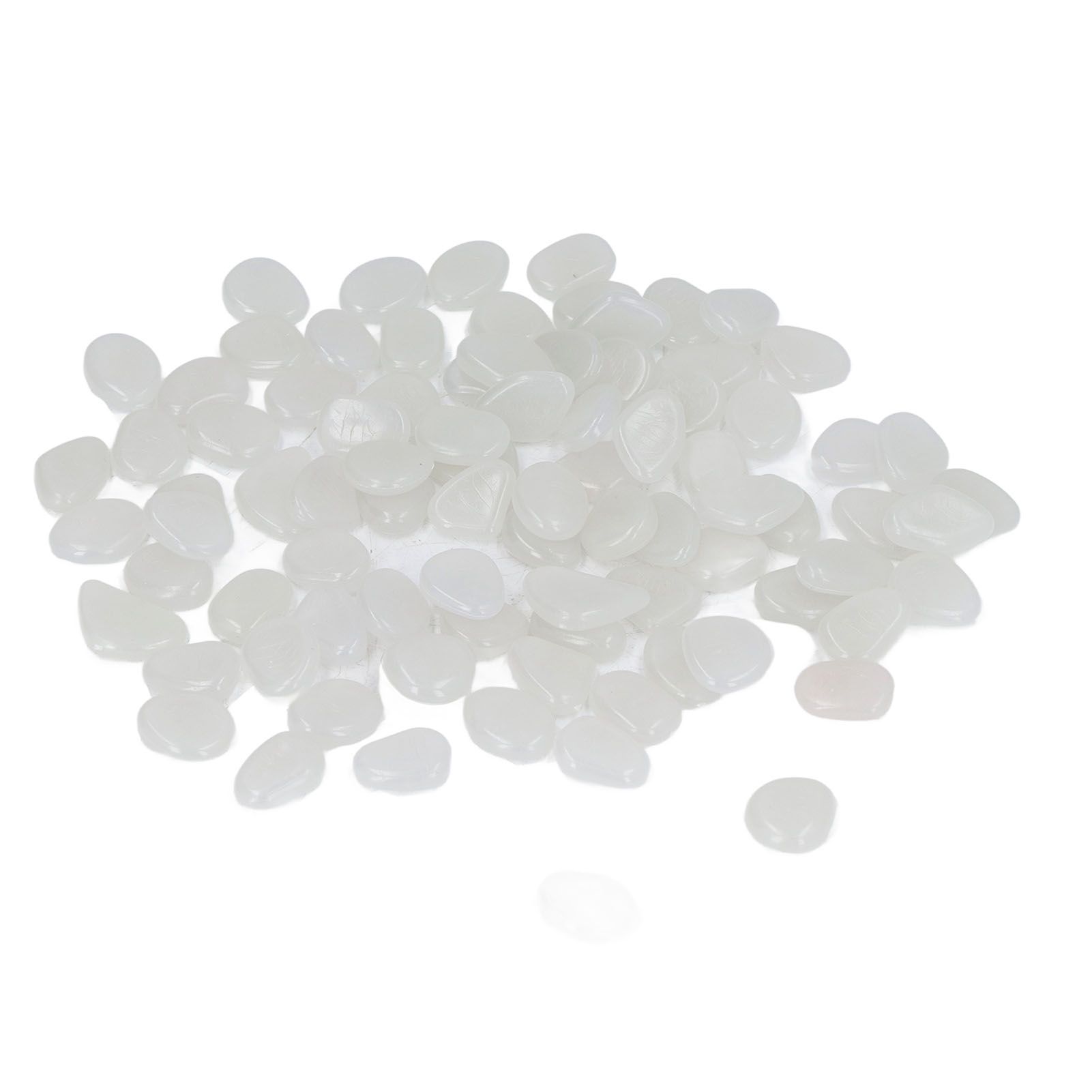 Outdoor Luminous Stones Colorful Fluorescent Luminous Pebbles for Dark Garden Courtyard Walkway Garden Trails 200 / Bag White - Image 4