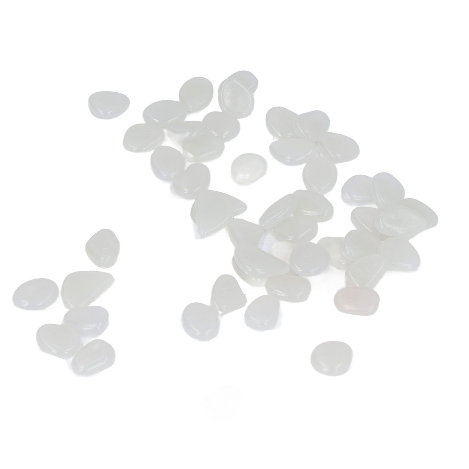 Outdoor Luminous Stones Colorful Fluorescent Luminous Pebbles for Dark Garden Courtyard Walkway Garden Trails 200 / Bag White - Image 6