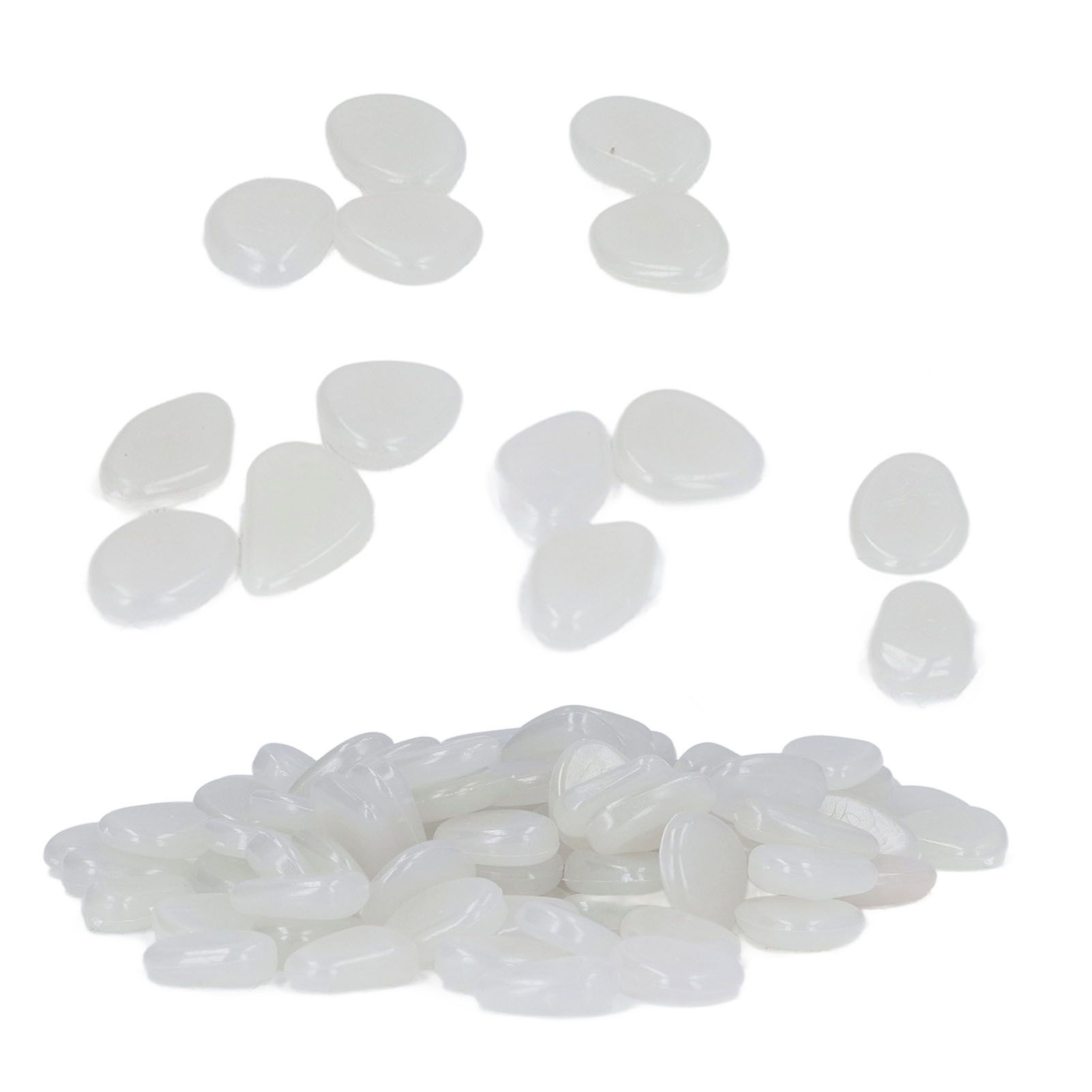 Outdoor Luminous Stones Colorful Fluorescent Luminous Pebbles for Dark Garden Courtyard Walkway Garden Trails 200 / Bag White - Image 7