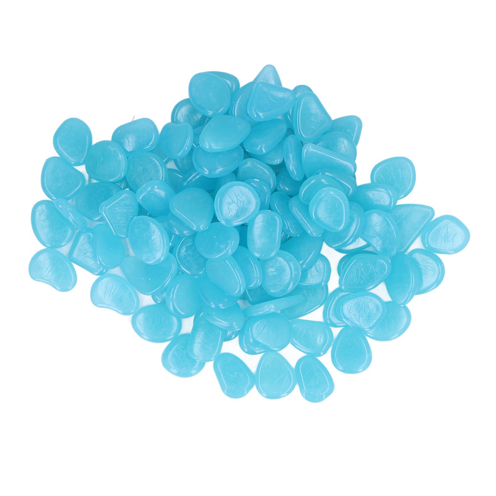 Outdoor Luminous Stones Colorful Fluorescent Luminous Pebbles for Dark Garden Courtyard Walkway Garden Trails 200 / Bag Light Blue - Image 1