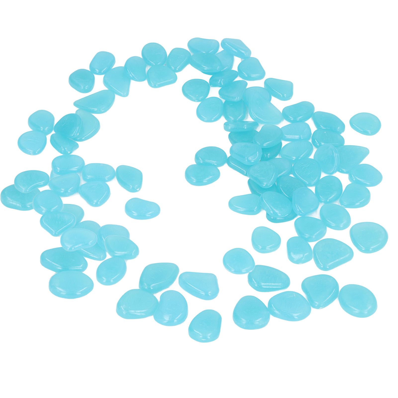 Outdoor Luminous Stones Colorful Fluorescent Luminous Pebbles for Dark Garden Courtyard Walkway Garden Trails 200 / Bag Light Blue - Image 3