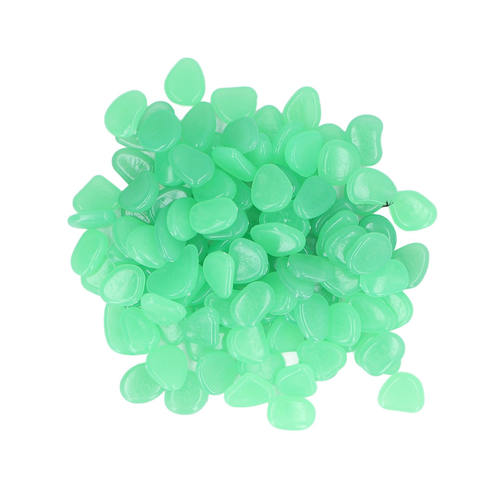Outdoor Luminous Stones Colorful Fluorescent Luminous Pebbles for Dark Garden Courtyard Walkway Garden Trails 200 / Bag Turquoise - Image 1