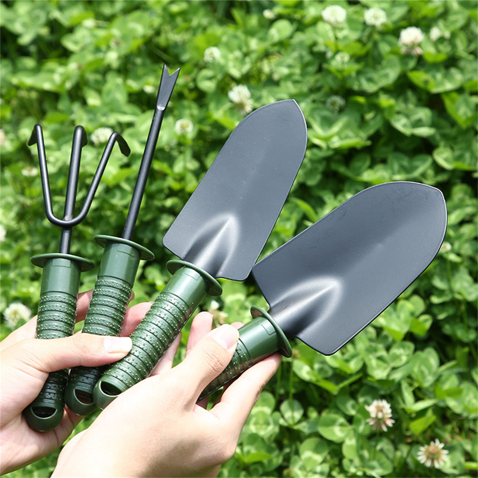 4pcs Garden Shovel Set Home Indoor Gardening Flower Gardening Mini Shovel Set Bonsai Tools Green Four Piece Set - Image 3