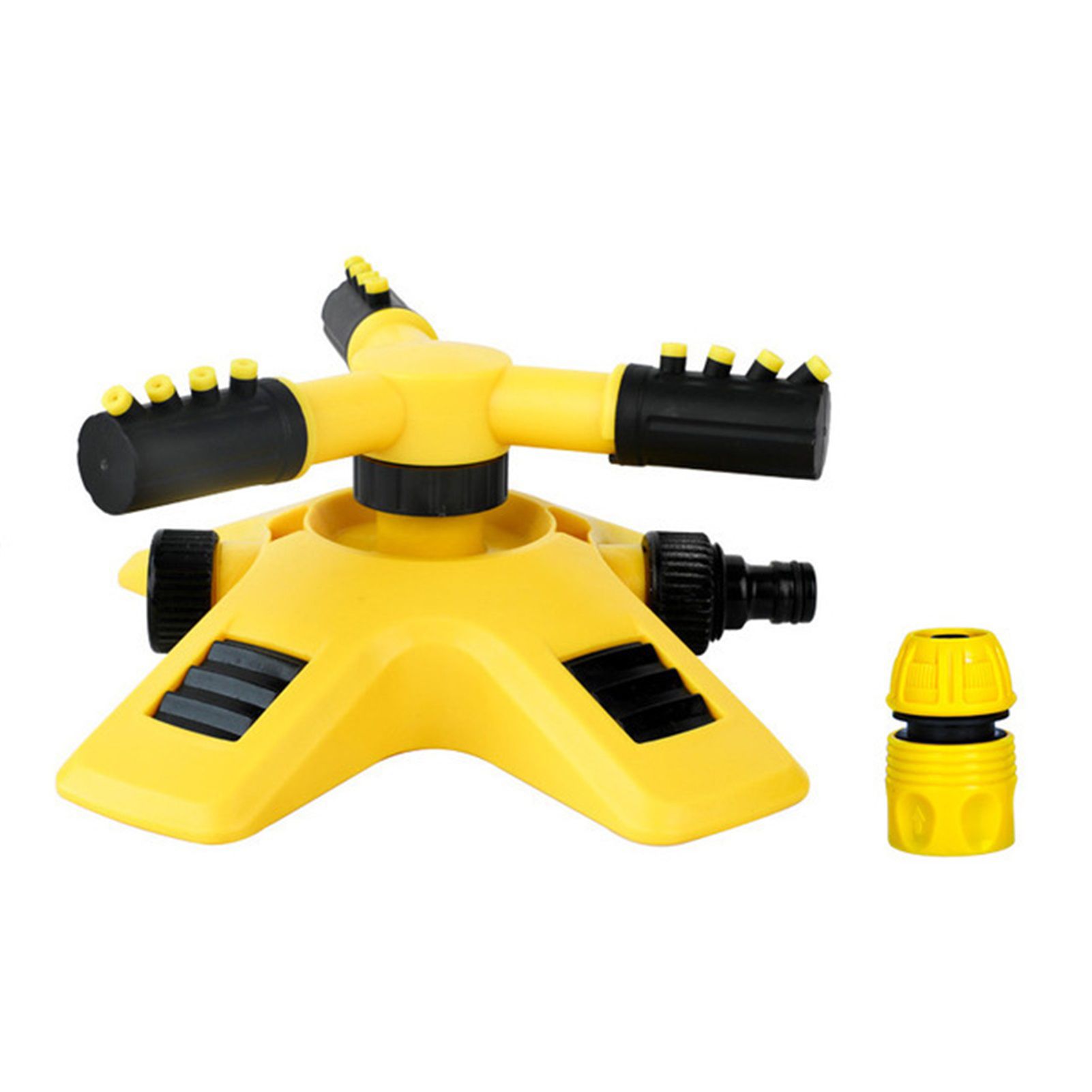 360 Degrees Automatic Rotating Sprinkler Three Prong Irrigation Lawn Sprinkler Garden Sprinkler Watering Device with G1/2 Adapter - Image 1