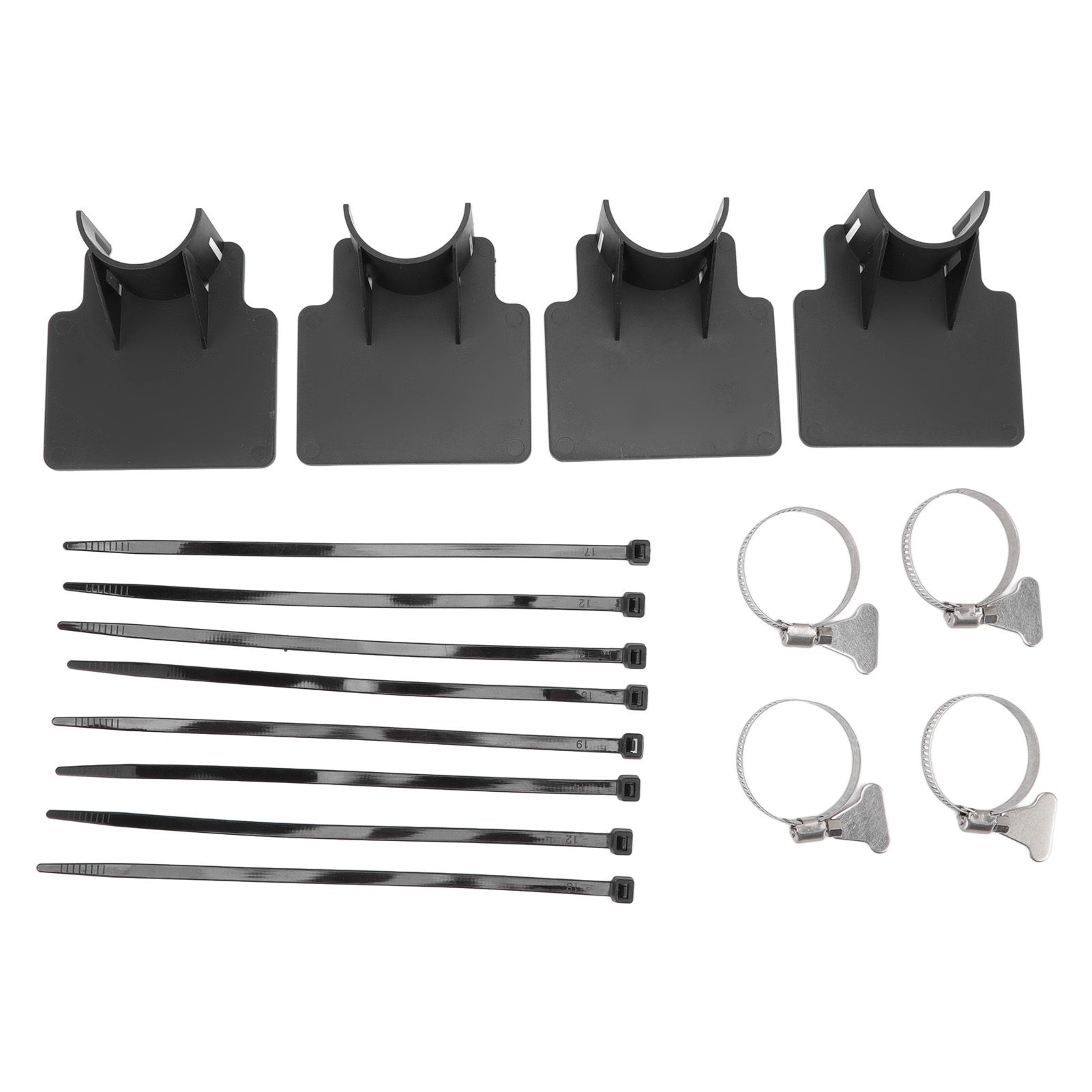 4 Sets Swimming Pool Pipe Holder Prevent Pipe Slip Cable Ties Stainless Steel Hose Clamp Swimming Pool Hose Holder Black - Image 1