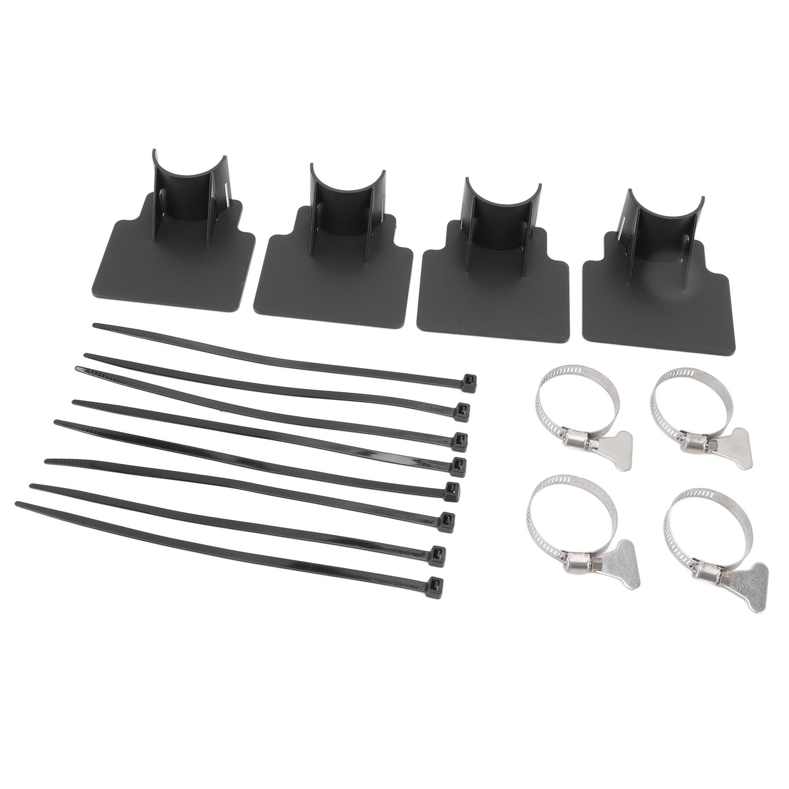 4 Sets Swimming Pool Pipe Holder Prevent Pipe Slip Cable Ties Stainless Steel Hose Clamp Swimming Pool Hose Holder Black - Image 2