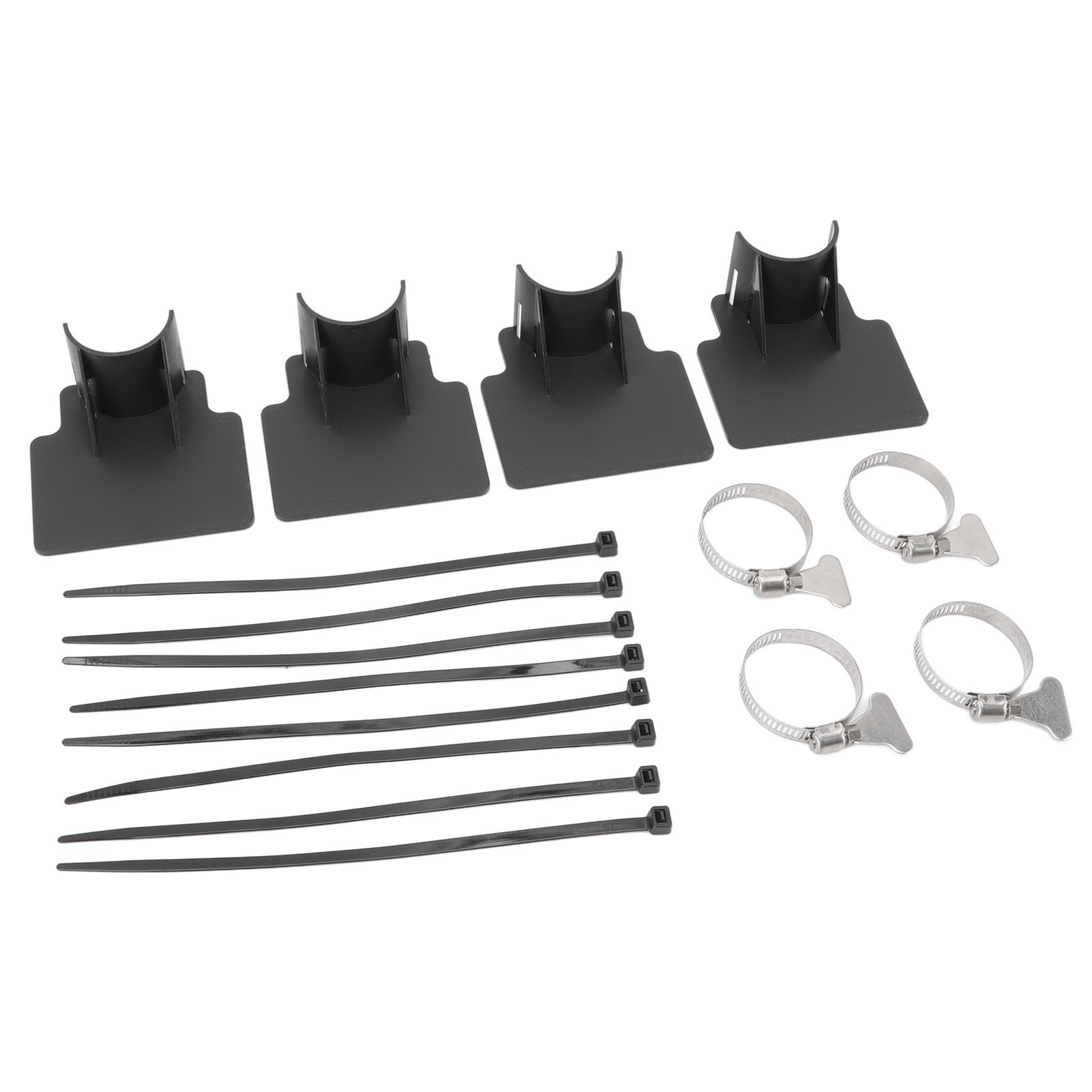 4 Sets Swimming Pool Pipe Holder Prevent Pipe Slip Cable Ties Stainless Steel Hose Clamp Swimming Pool Hose Holder Black - Image 3