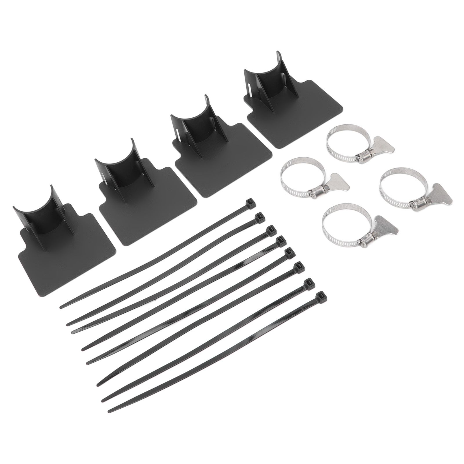 4 Sets Swimming Pool Pipe Holder Prevent Pipe Slip Cable Ties Stainless Steel Hose Clamp Swimming Pool Hose Holder Black - Image 4