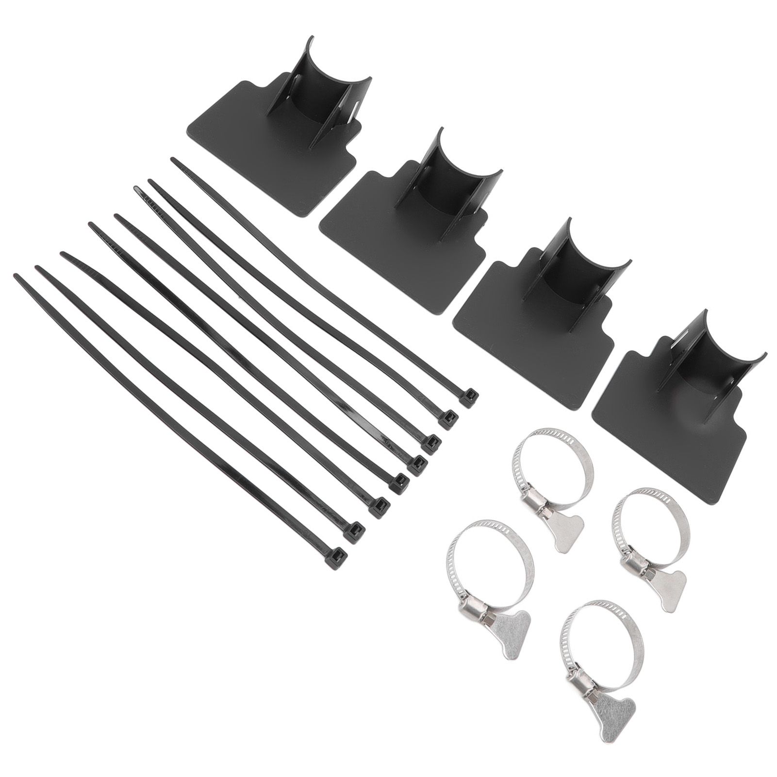 4 Sets Swimming Pool Pipe Holder Prevent Pipe Slip Cable Ties Stainless Steel Hose Clamp Swimming Pool Hose Holder Black - Image 8