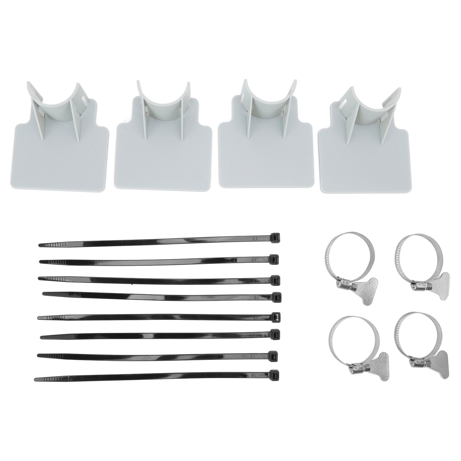 4 Sets Swimming Pool Pipe Holder Prevent Pipe Slip Cable Ties Stainless Steel Hose Clamp Swimming Pool Hose Holder Gray - Image 1