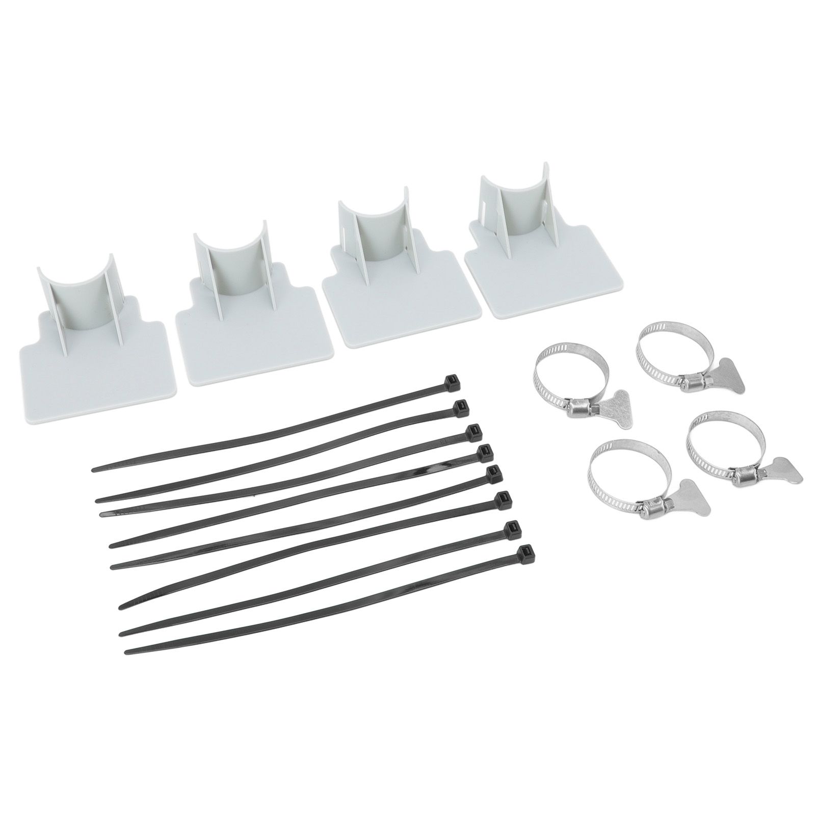 4 Sets Swimming Pool Pipe Holder Prevent Pipe Slip Cable Ties Stainless Steel Hose Clamp Swimming Pool Hose Holder Gray - Image 3