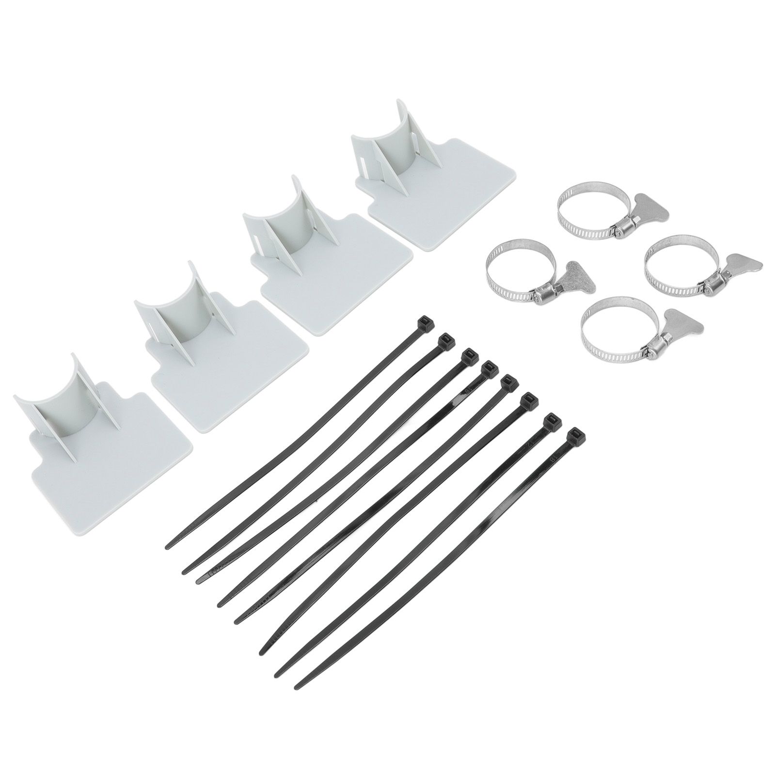 4 Sets Swimming Pool Pipe Holder Prevent Pipe Slip Cable Ties Stainless Steel Hose Clamp Swimming Pool Hose Holder Gray - Image 4