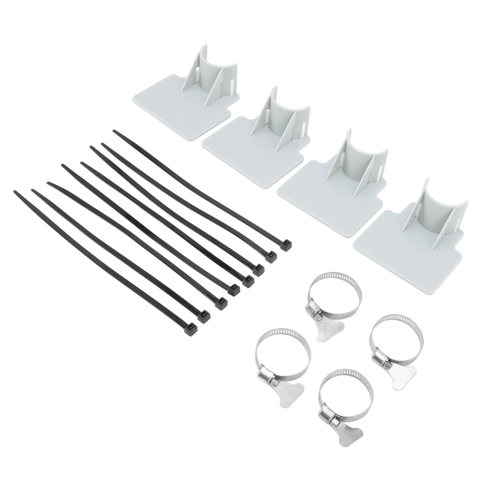4 Sets Swimming Pool Pipe Holder Prevent Pipe Slip Cable Ties Stainless Steel Hose Clamp Swimming Pool Hose Holder Gray - Image 5