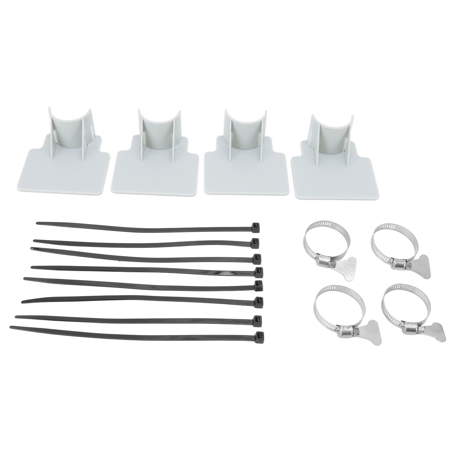 4 Sets Swimming Pool Pipe Holder Prevent Pipe Slip Cable Ties Stainless Steel Hose Clamp Swimming Pool Hose Holder Gray - Image 6