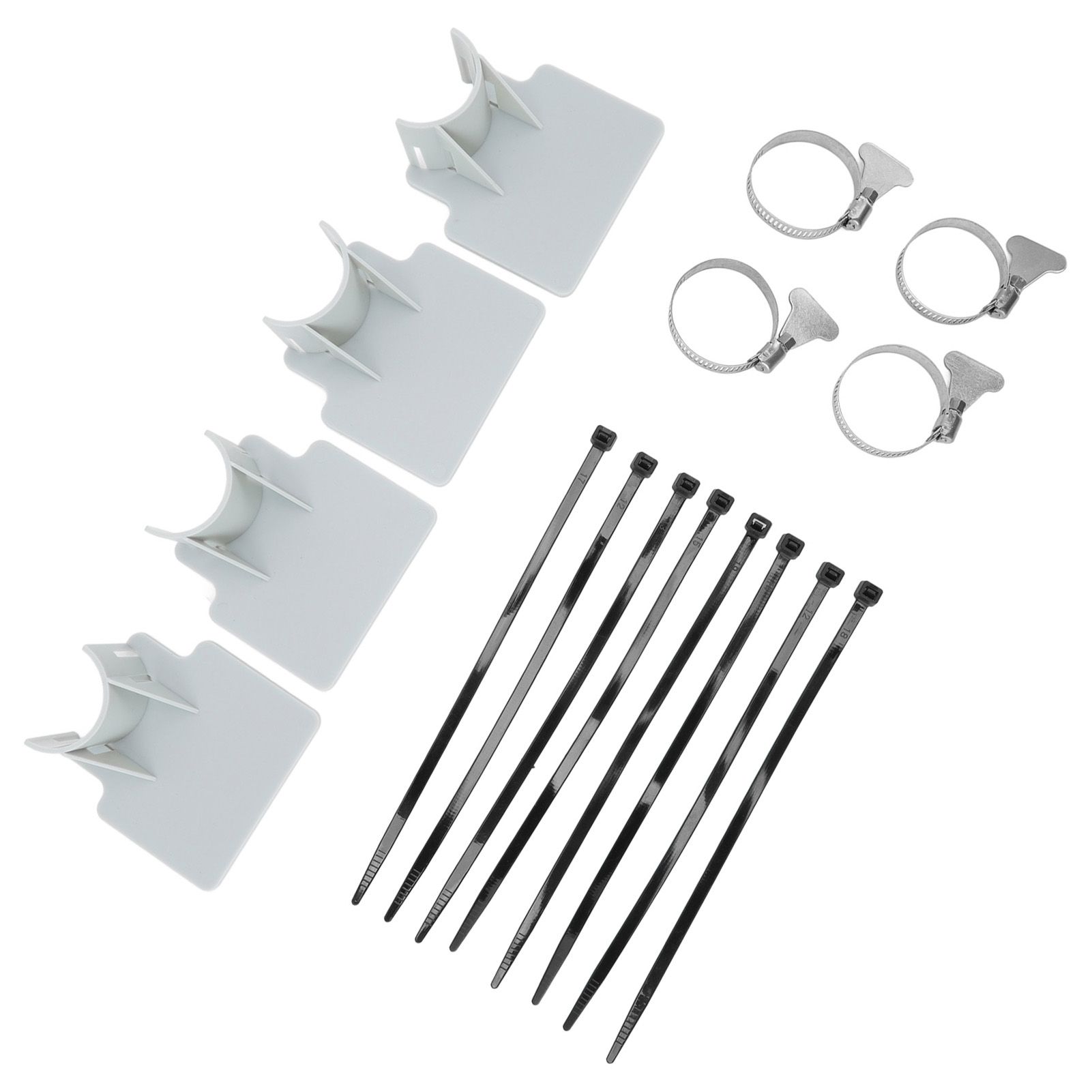 4 Sets Swimming Pool Pipe Holder Prevent Pipe Slip Cable Ties Stainless Steel Hose Clamp Swimming Pool Hose Holder Gray - Image 7