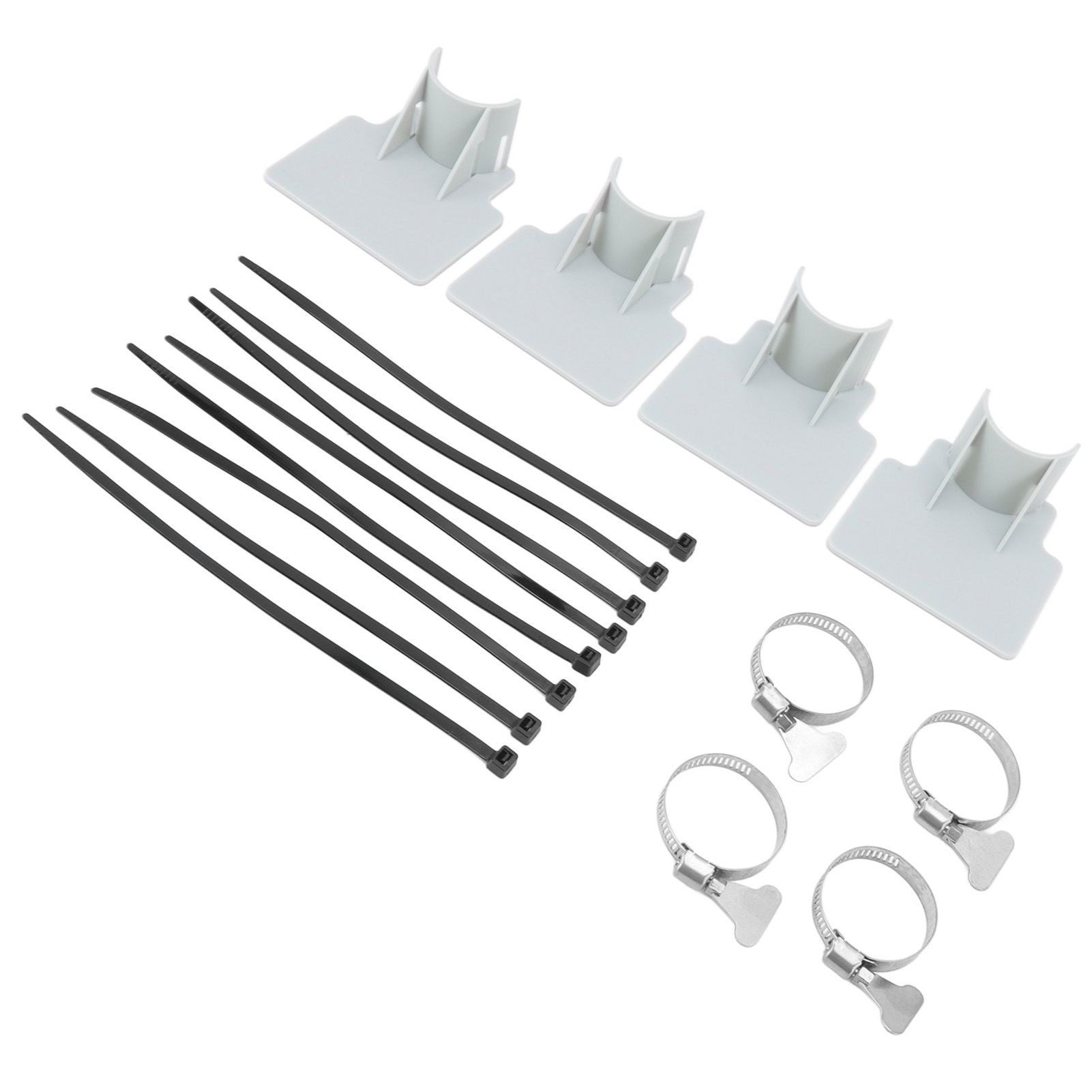 4 Sets Swimming Pool Pipe Holder Prevent Pipe Slip Cable Ties Stainless Steel Hose Clamp Swimming Pool Hose Holder Gray - Image 8