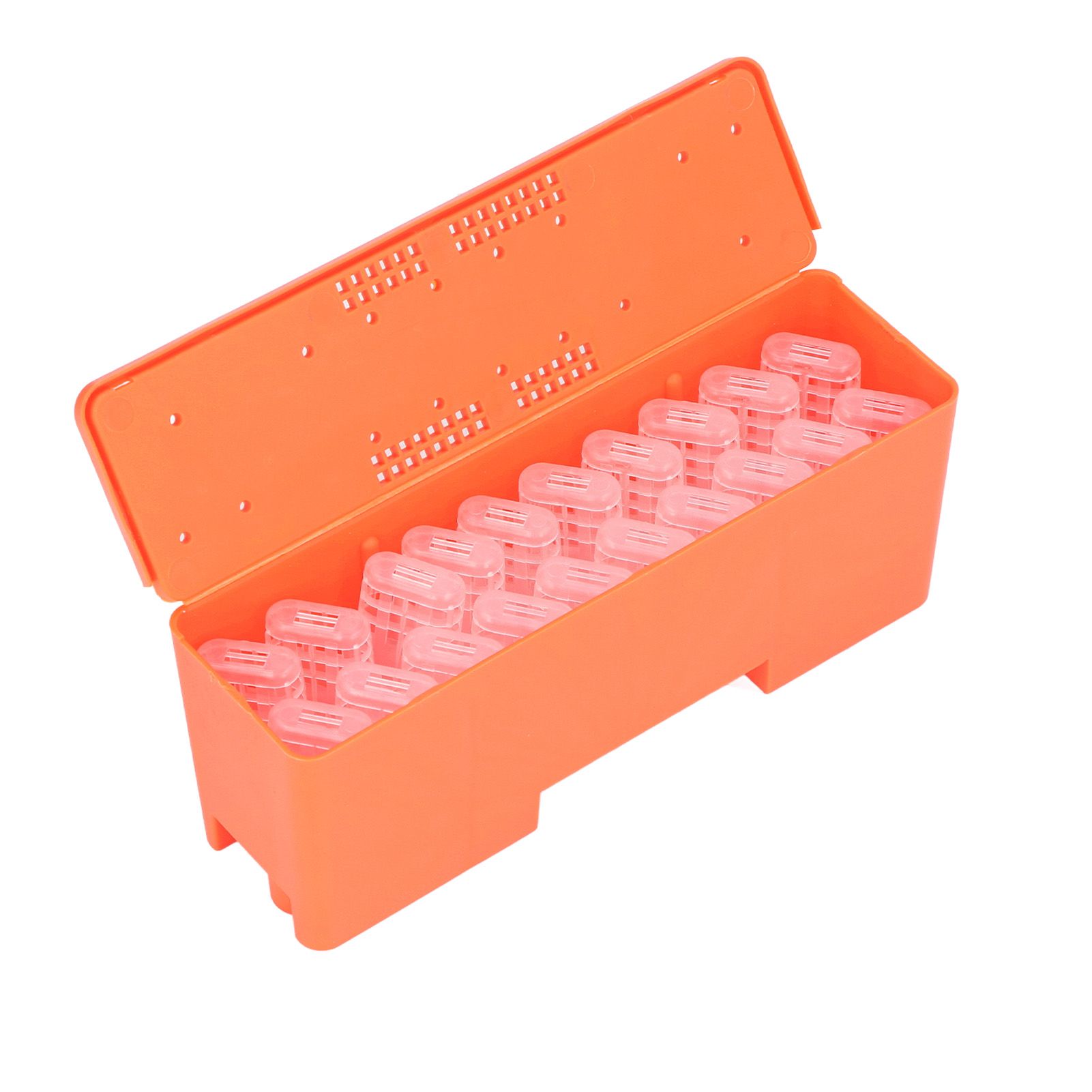 King Cage Transport Box with 20Pcs Queen Bee Rearing Cages Transparent King Cage Beekeeping Tools - Image 2