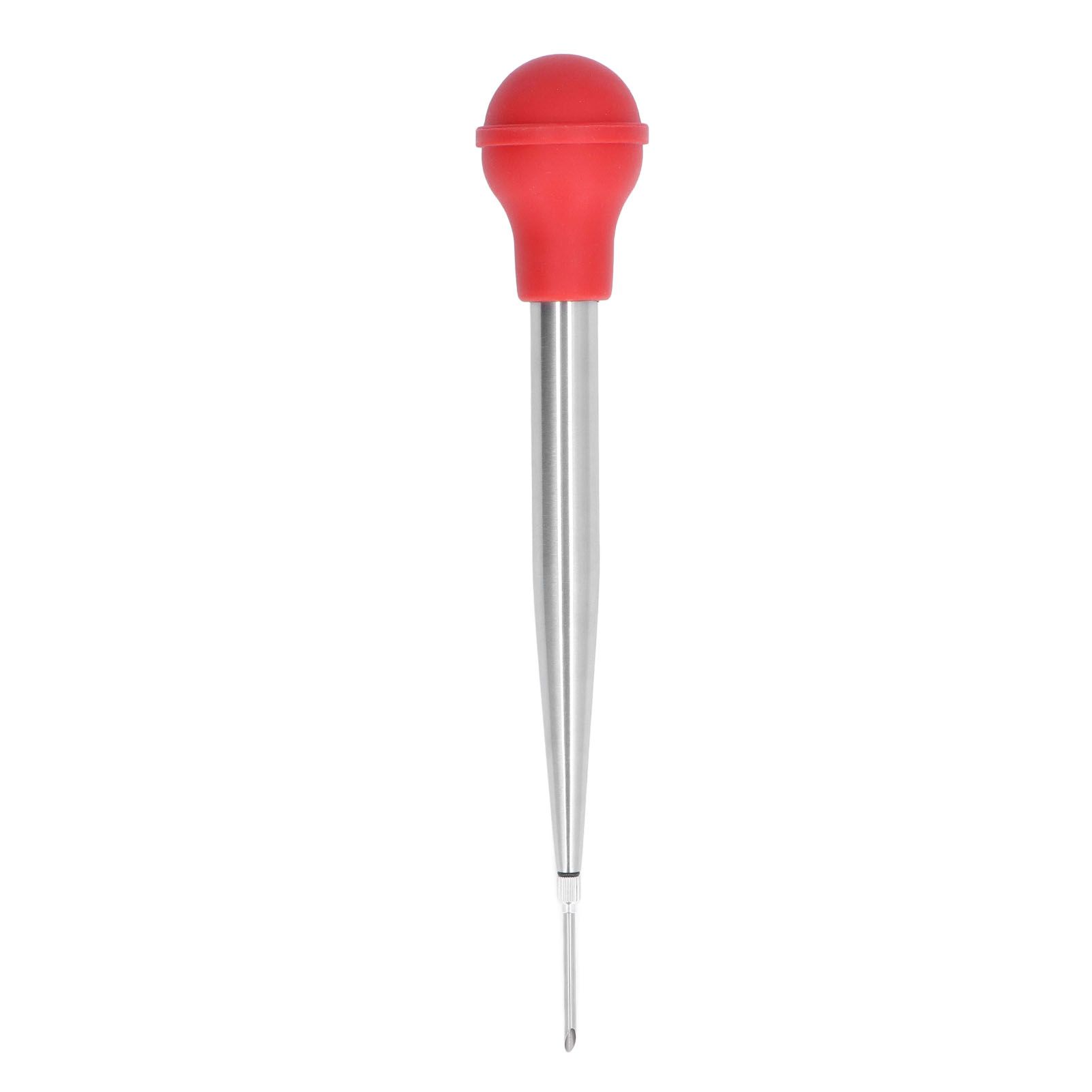 Turkey Injector Stainless Steel Thickened Silicone Design Cooking Seasoning Pump with Cleaning Sweep Red - Image 3