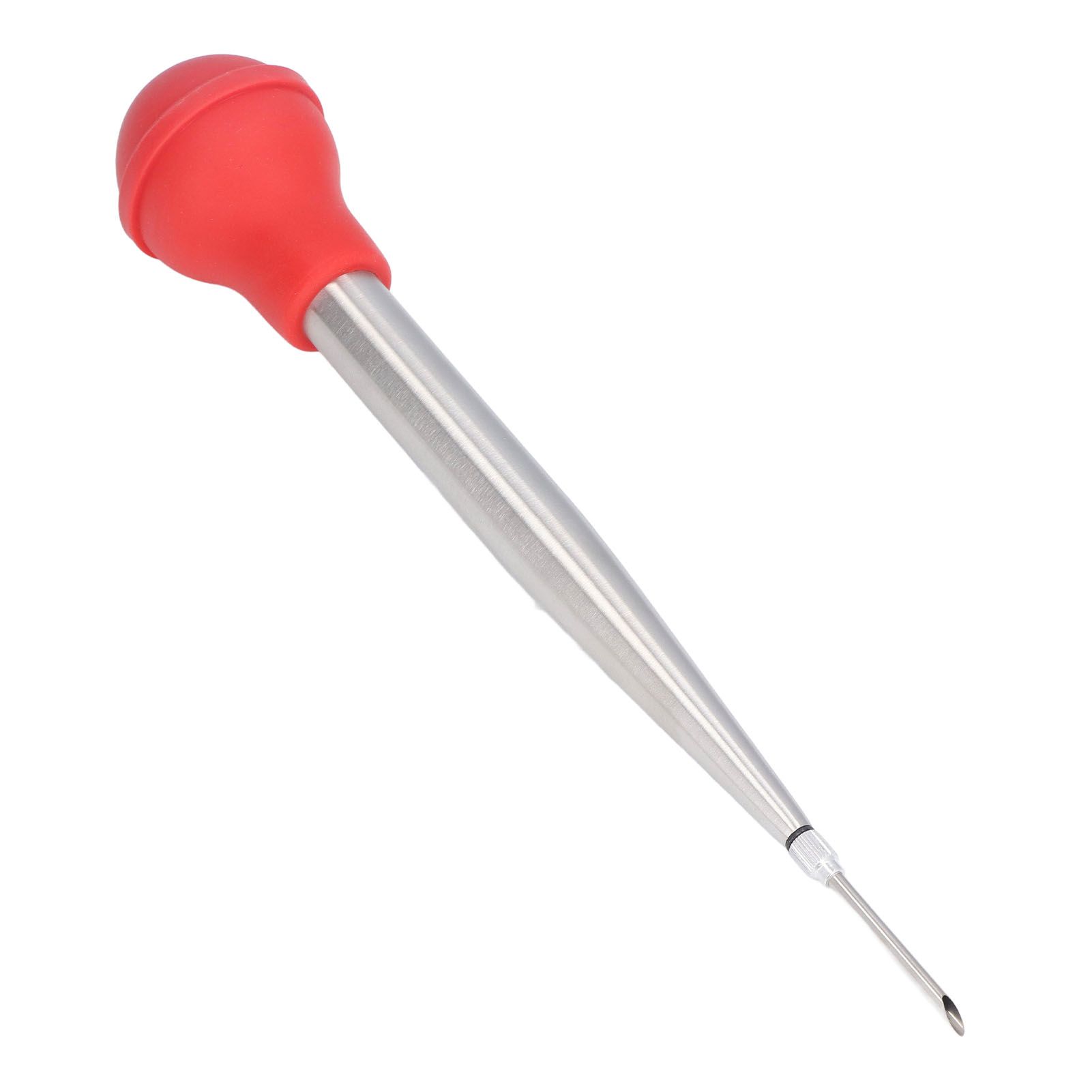 Turkey Injector Stainless Steel Thickened Silicone Design Cooking Seasoning Pump with Cleaning Sweep Red - Image 7