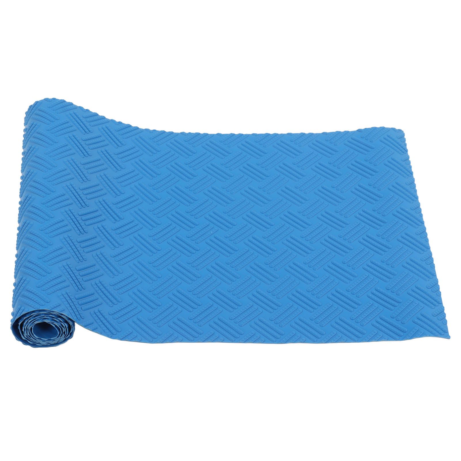 Swimming Pool Protective Ladder Mat Non Slip Replacement Ladder Rubber Pad Blue for Pools Wavy Pattern - Image 1