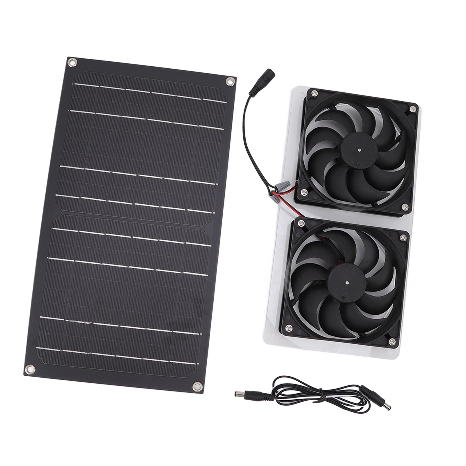 Solar Panel Fan Kit 100W Dual Fans IP67 Waterproof Low Noise Wide Application Solar Powered Fan For Pet House Hut - Image 2
