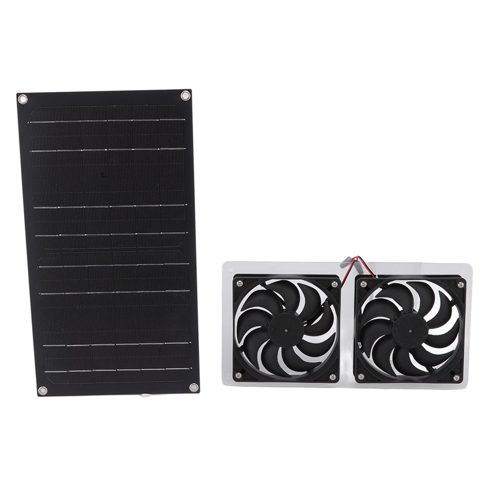 Solar Panel Fan Kit 100W Dual Fans IP67 Waterproof Low Noise Wide Application Solar Powered Fan For Pet House Hut - Image 4