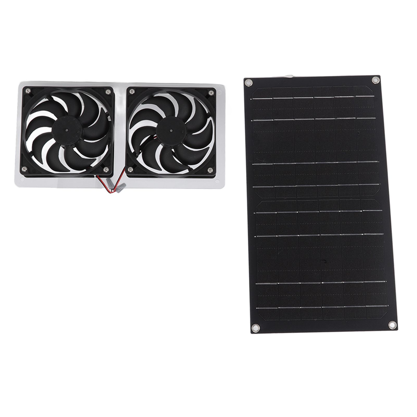 Solar Panel Fan Kit 100W Dual Fans IP67 Waterproof Low Noise Wide Application Solar Powered Fan For Pet House Hut - Image 5