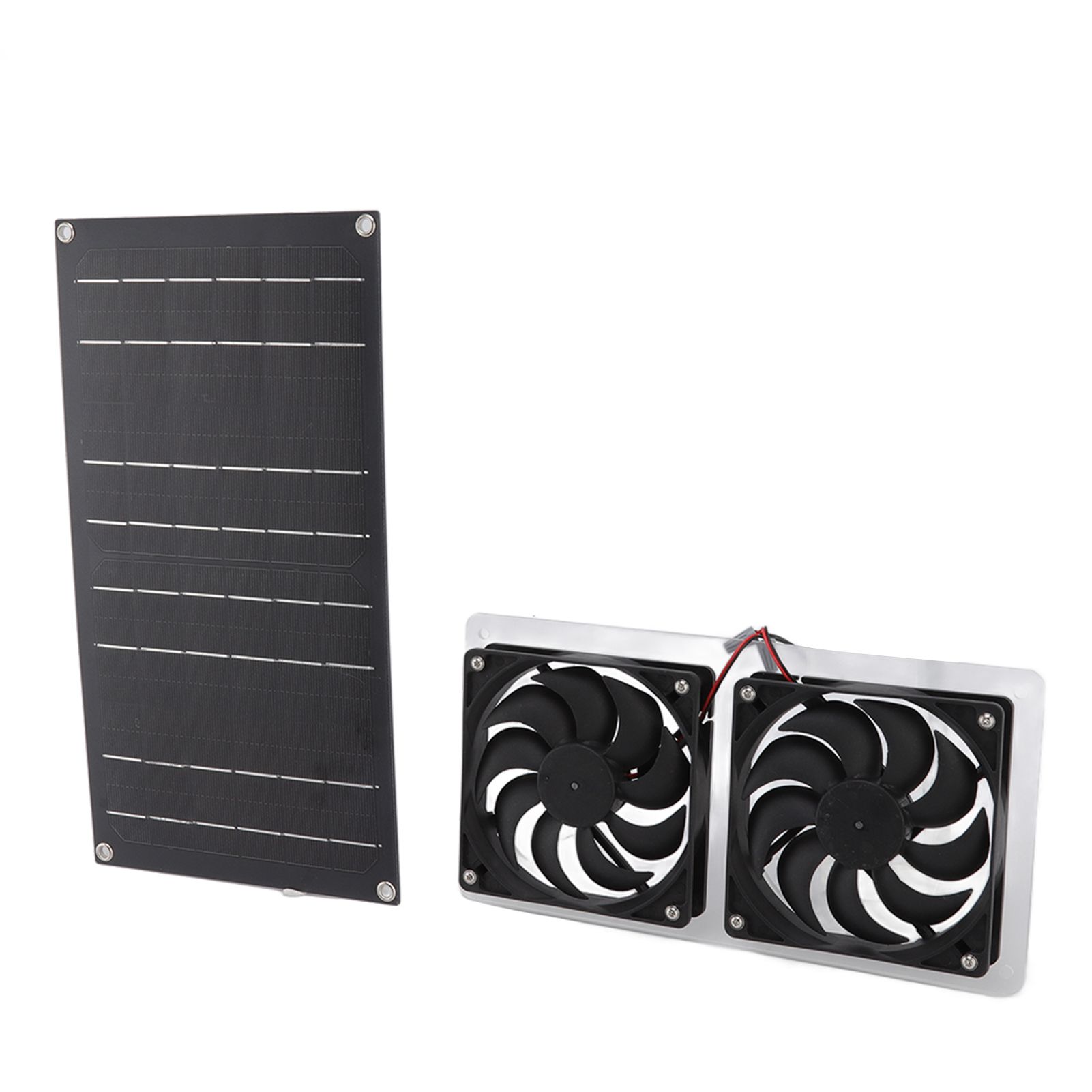 Solar Panel Fan Kit 100W Dual Fans IP67 Waterproof Low Noise Wide Application Solar Powered Fan For Pet House Hut - Image 6