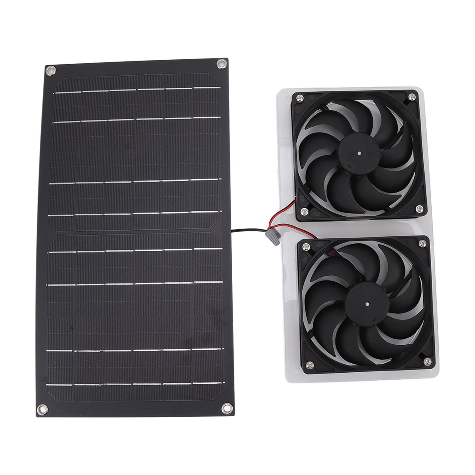 Solar Panel Fan Kit 100W Dual Fans IP67 Waterproof Low Noise Wide Application Solar Powered Fan For Pet House Hut - Image 7